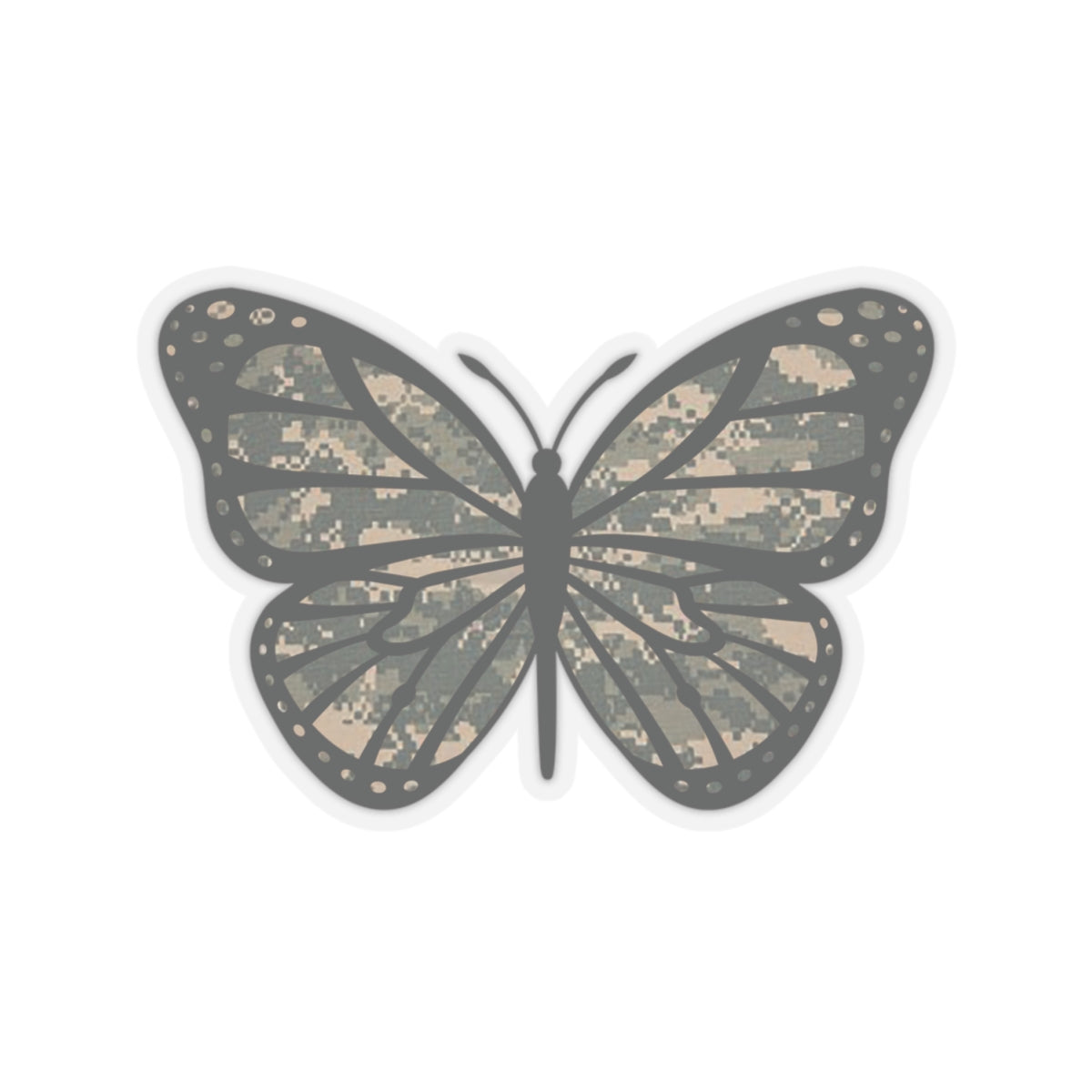 Camo Butterfly Kiss-Cut Stickers for the Army Marine Corps Military Wife Gift