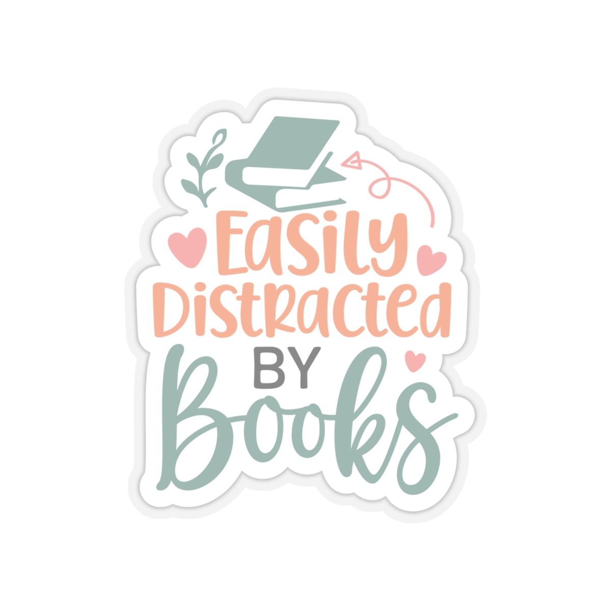 Easily Distracted By Books Kiss-Cut Stickers