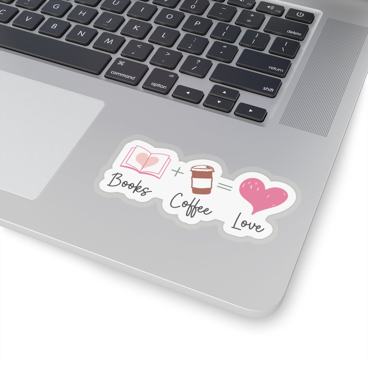Books + Coffee = Love Book Lover (Books Plus Coffee Equals Love) Kiss-Cut Stickers