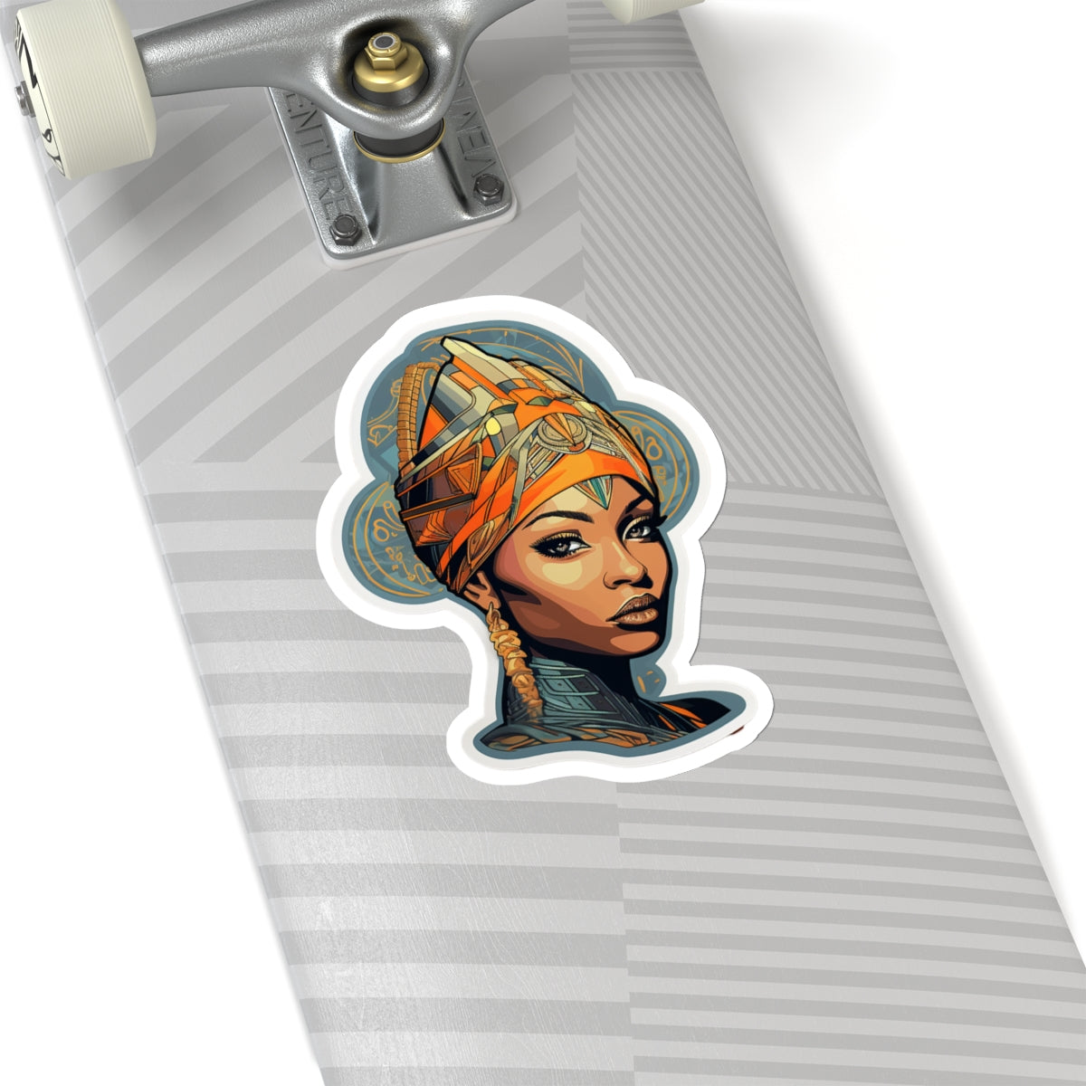 Neo Traditional Style African American Black Nubian Queen Kiss-Cut Stickers