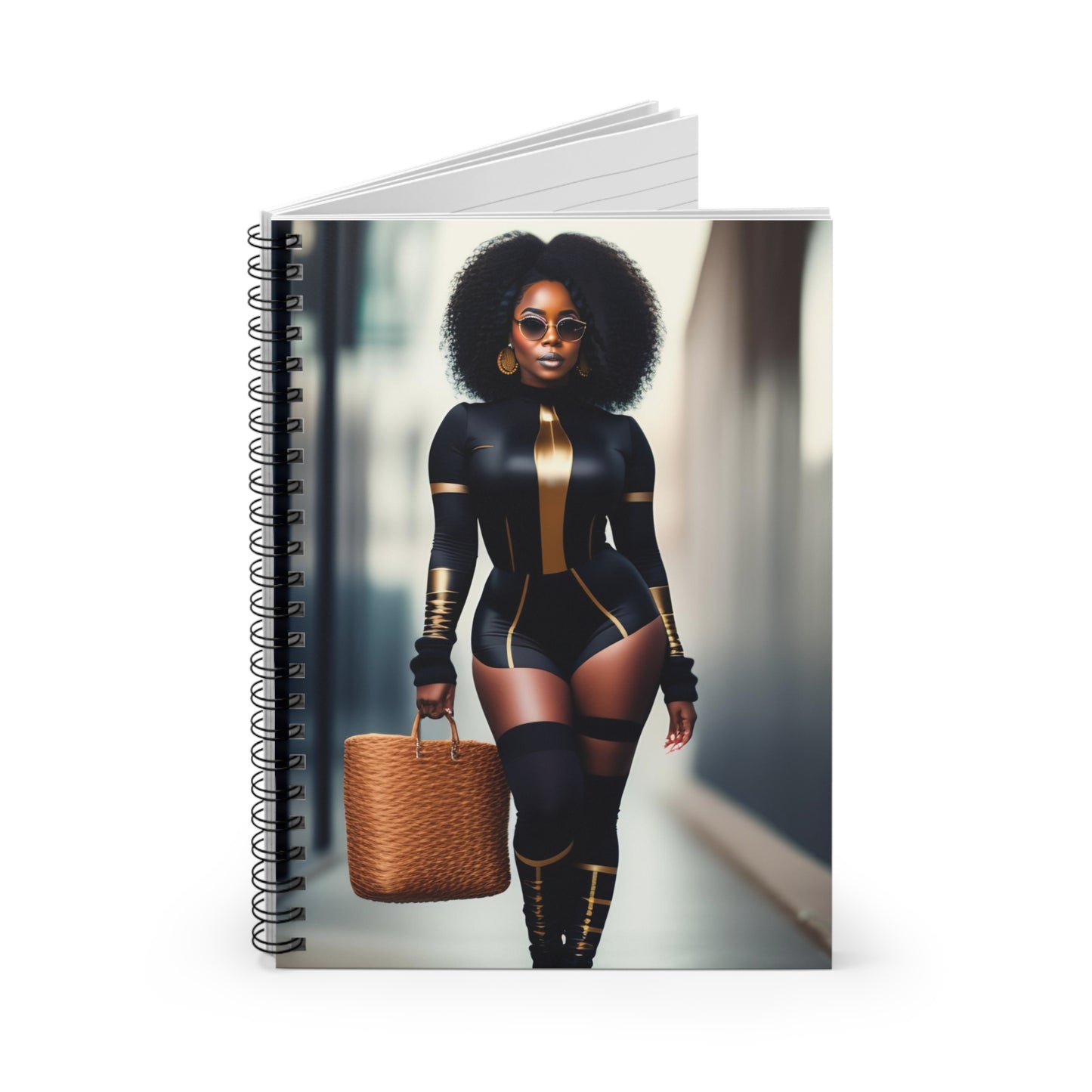 Strong Woman (African decent, African American, Black) Spiral Notebook - Ruled Line