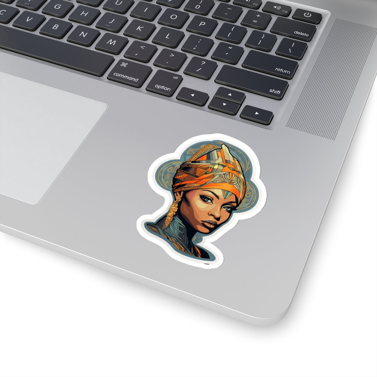 Neo Traditional Style African American Black Nubian Queen Kiss-Cut Stickers