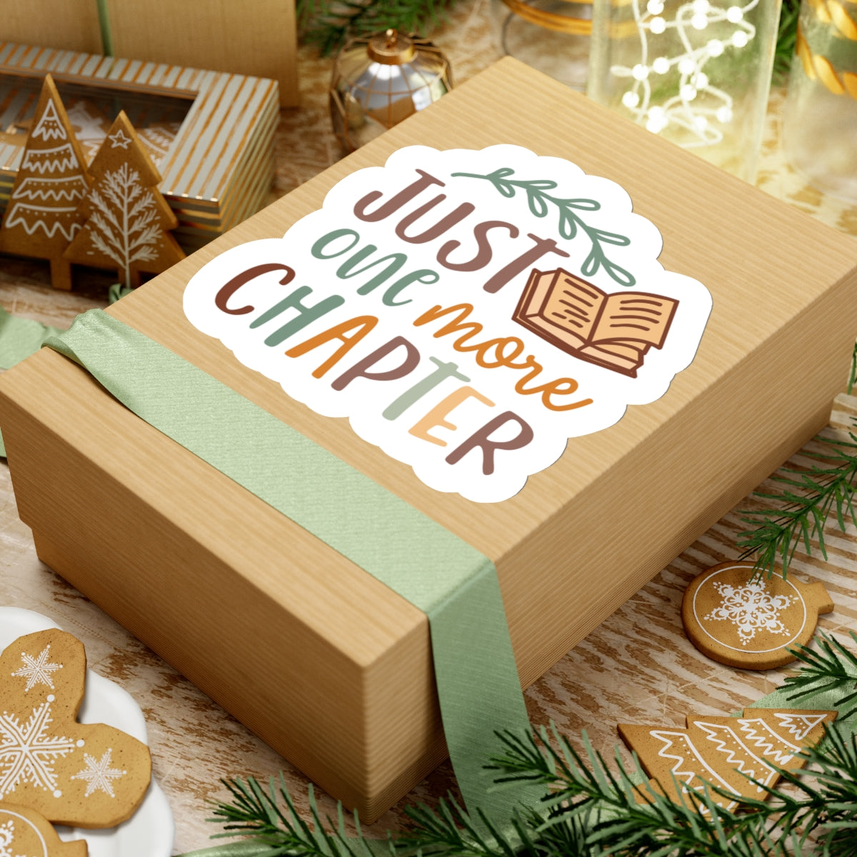 Just One More Chapter Kiss-Cut Stickers - Book Dragon, Book Nerd, Power Reader, Book Worm Gift