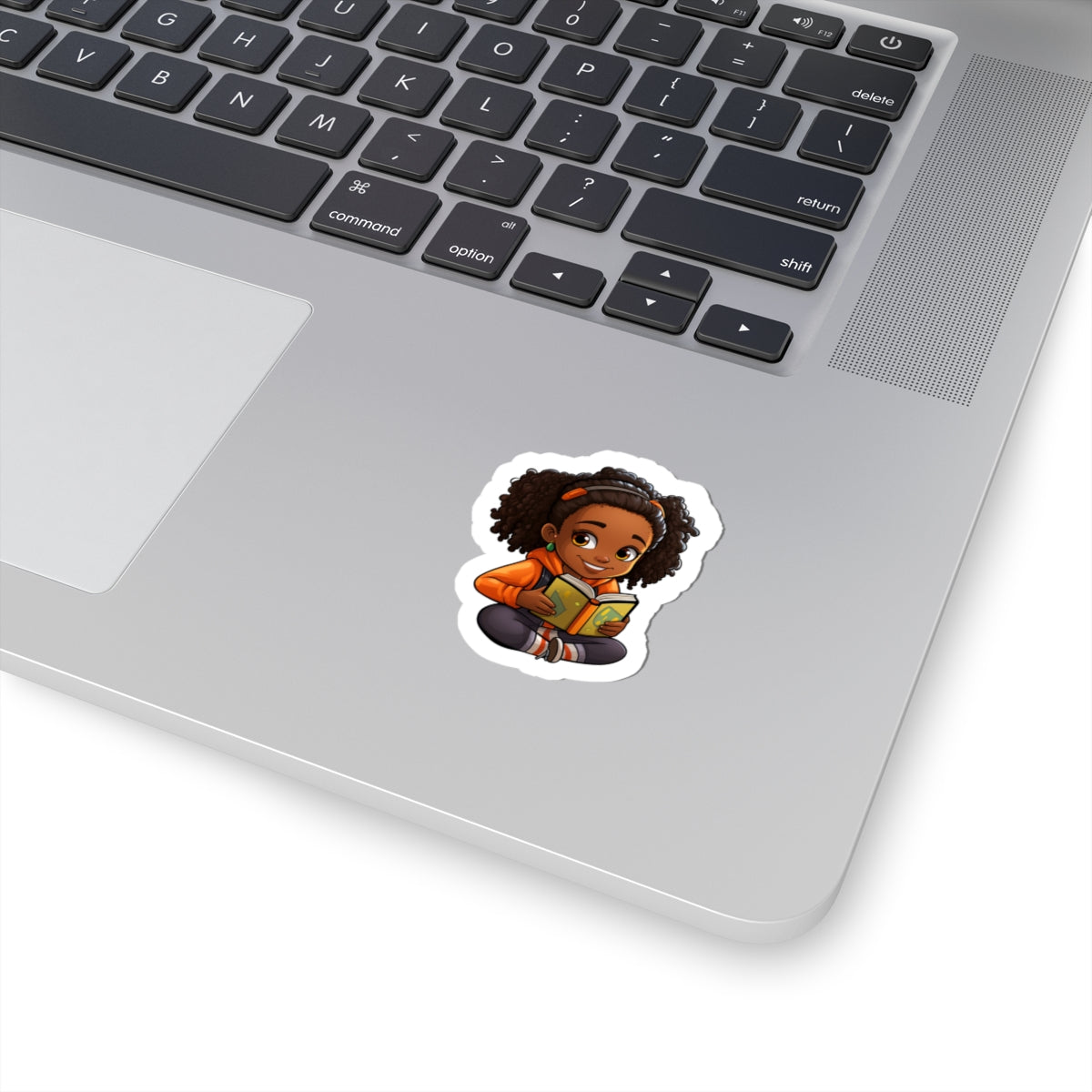 Chibi African American (Black) Book Dragon Power Reader Kiss-Cut Stickers