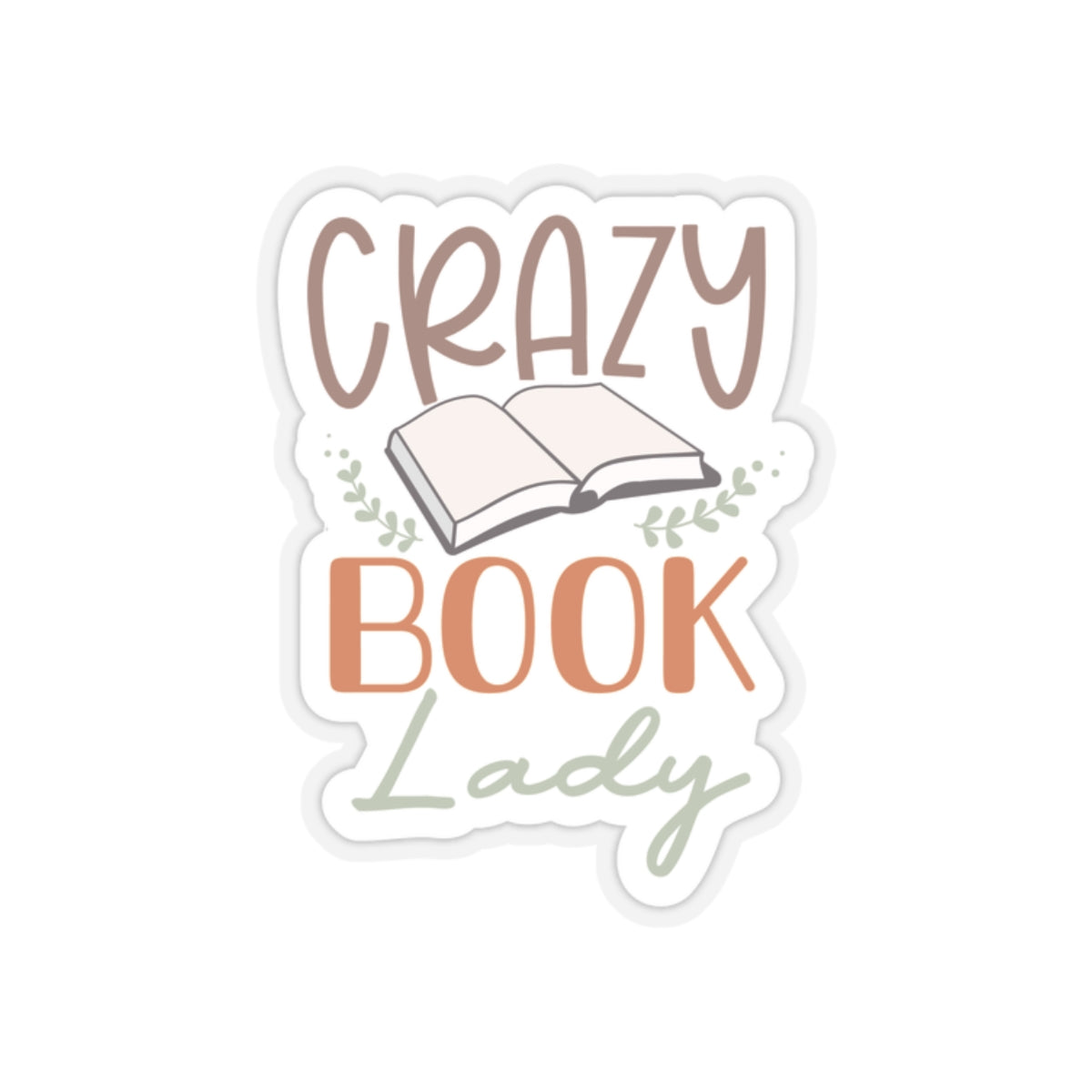 Crazy Book Lady Kiss-Cut Stickers (Power Reader, Book Nerd, Book Dragon Gift)