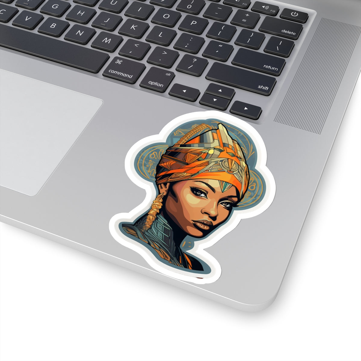 Neo Traditional Style African American Black Nubian Queen Kiss-Cut Stickers