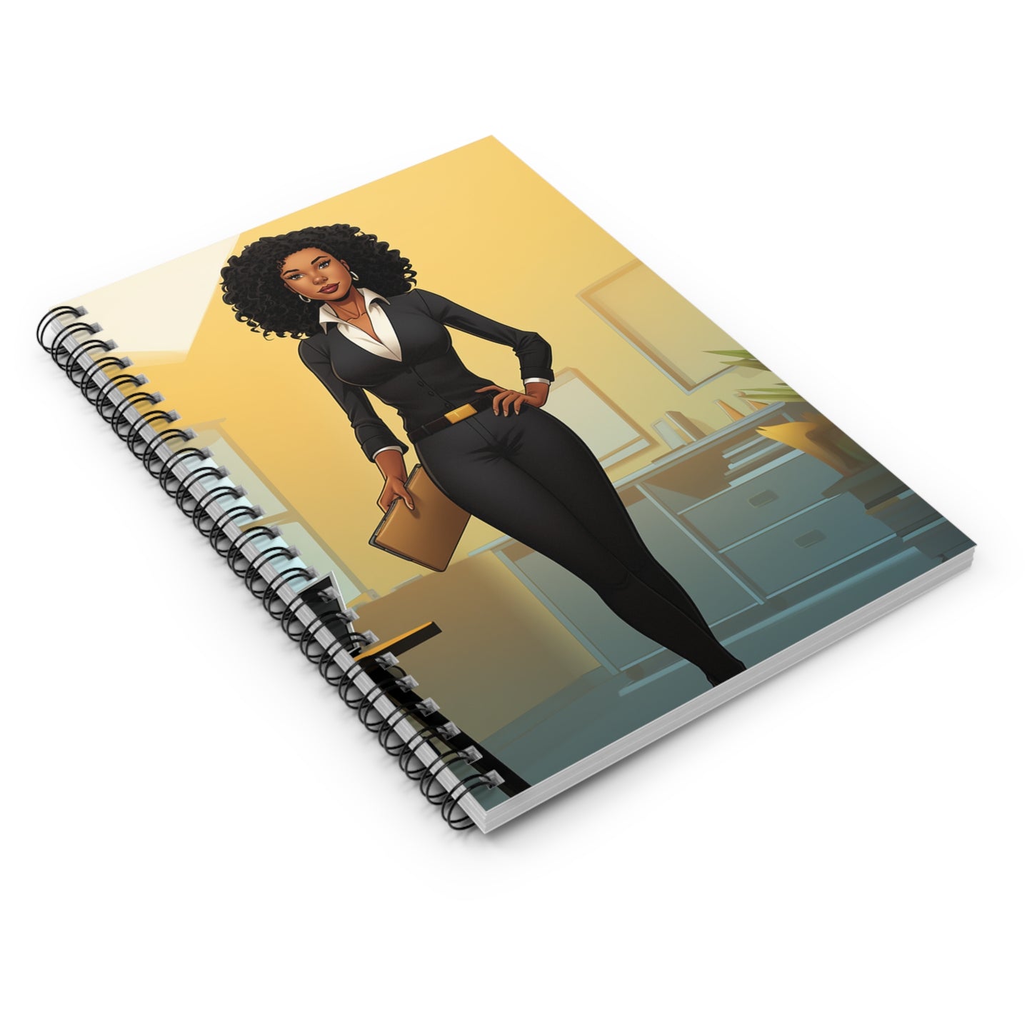 Office Hero (African decent, African American, Black) Spiral Notebook - Ruled Line