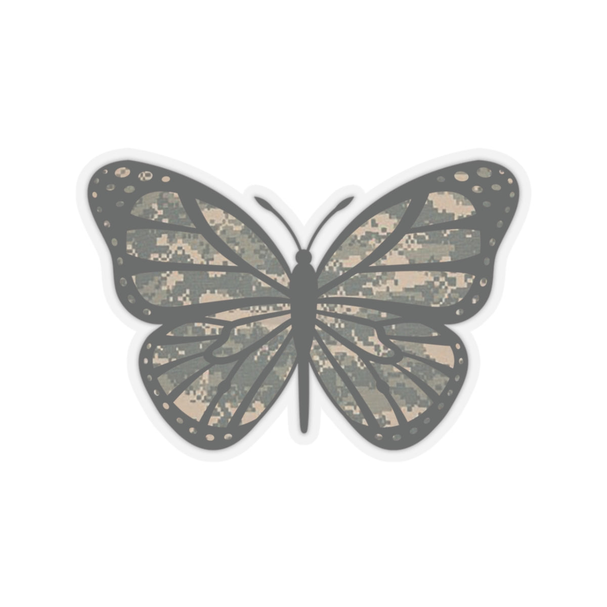 Camo Butterfly Kiss-Cut Stickers for the Army Marine Corps Military Wife Gift
