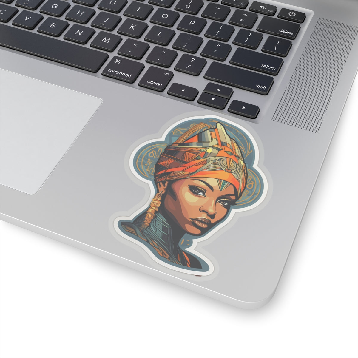 Neo Traditional Style African American Black Nubian Queen Kiss-Cut Stickers