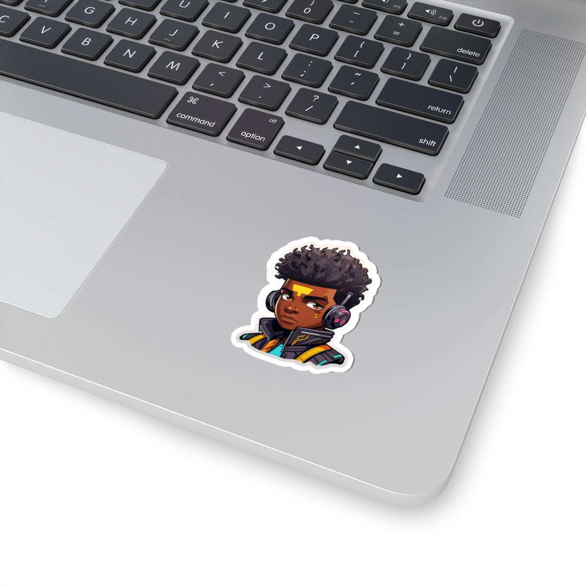 Kawaii Anime Style African American Black Young Man Boy WIth Headphones and Jacket Kiss-Cut Stickers