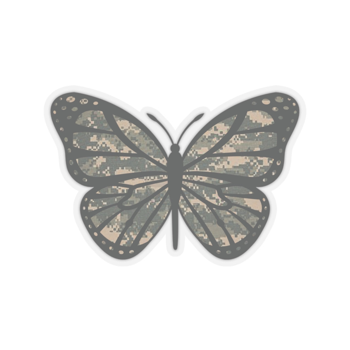 Camo Butterfly Kiss-Cut Stickers for the Army Marine Corps Military Wife Gift
