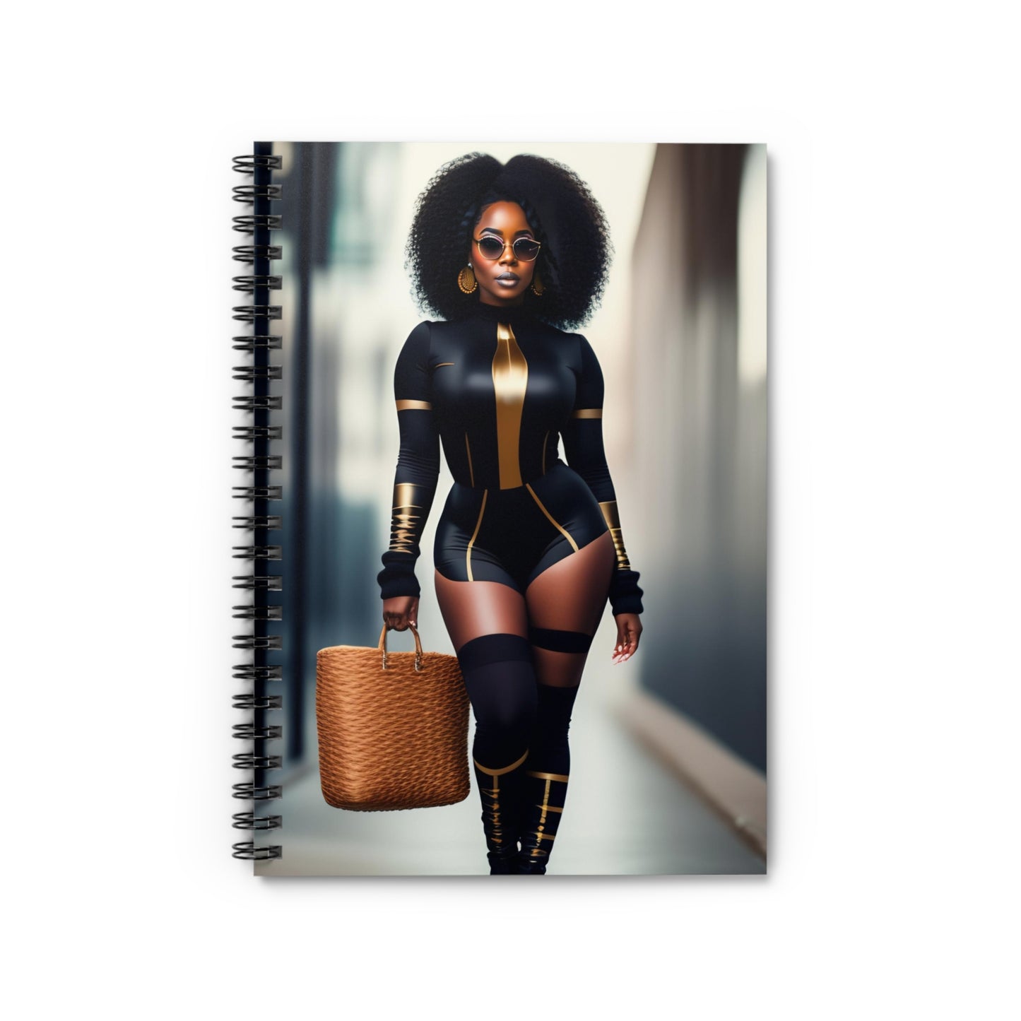 Strong Woman (African decent, African American, Black) Spiral Notebook - Ruled Line