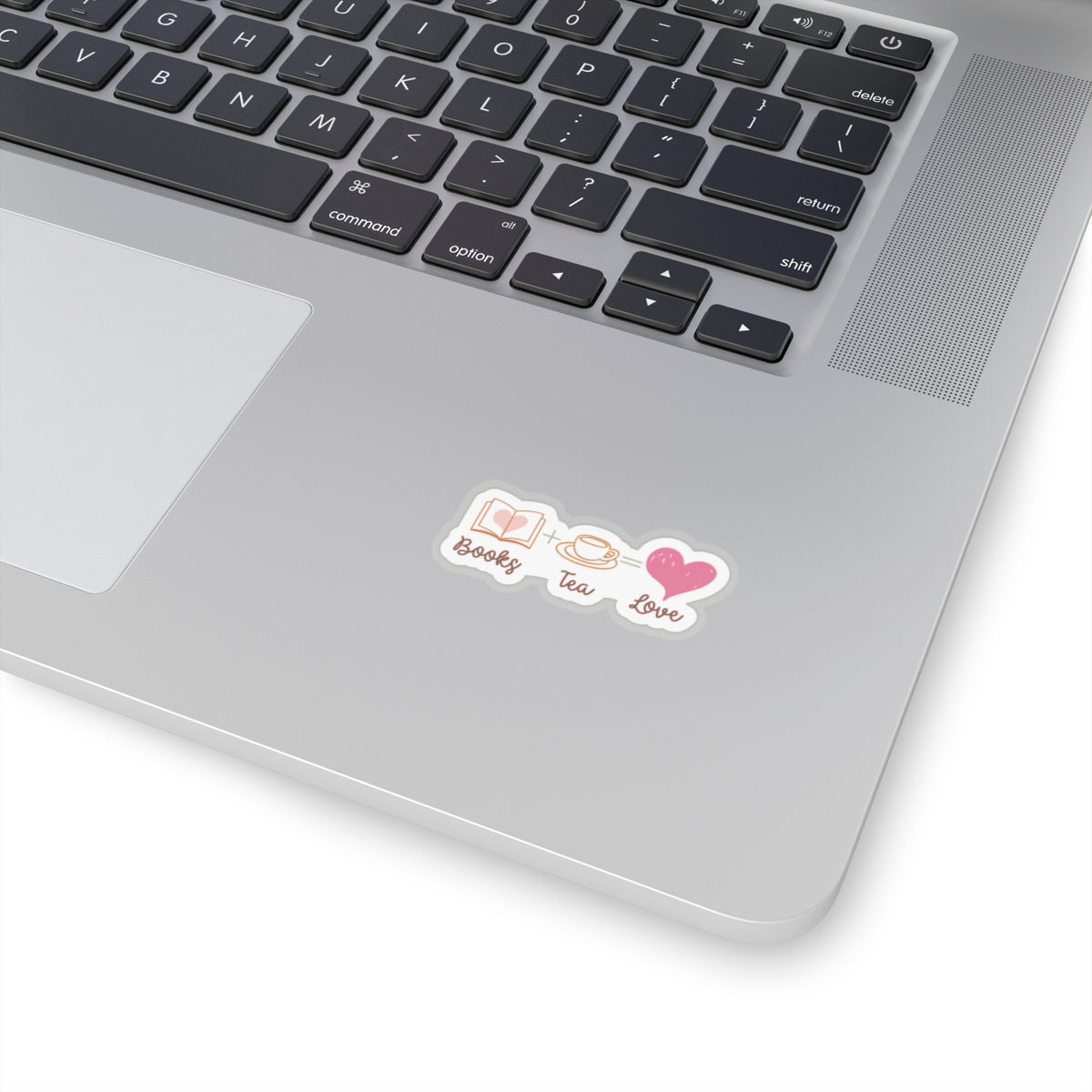 Books + Tea = Love (Books Plus Tea Equals Love) Book Lovers Kiss-Cut Stickers