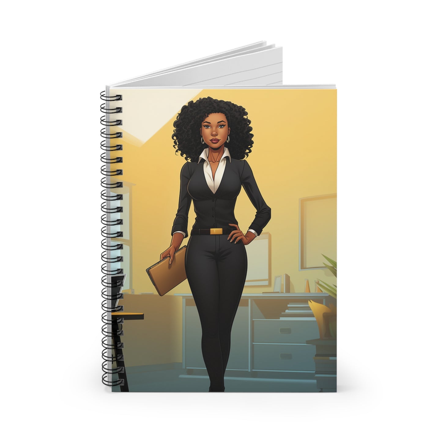Office Hero (African decent, African American, Black) Spiral Notebook - Ruled Line