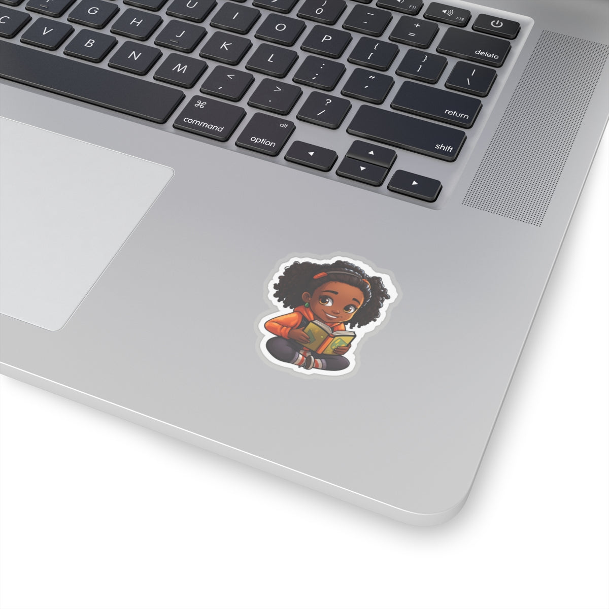Chibi African American (Black) Book Dragon Power Reader Kiss-Cut Stickers