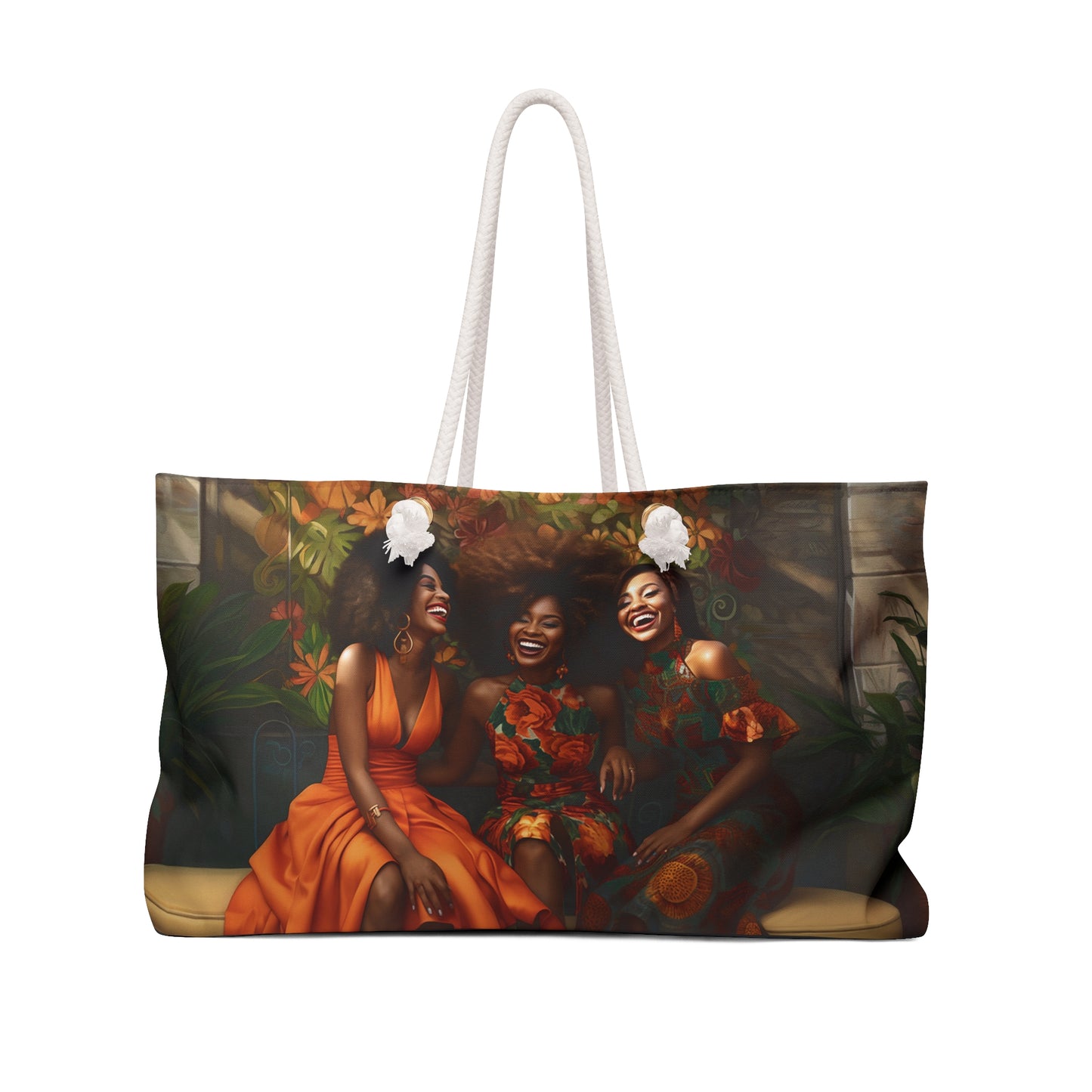 Three Sister Friends Happy Reunion Beach or Weekender Tote Bag