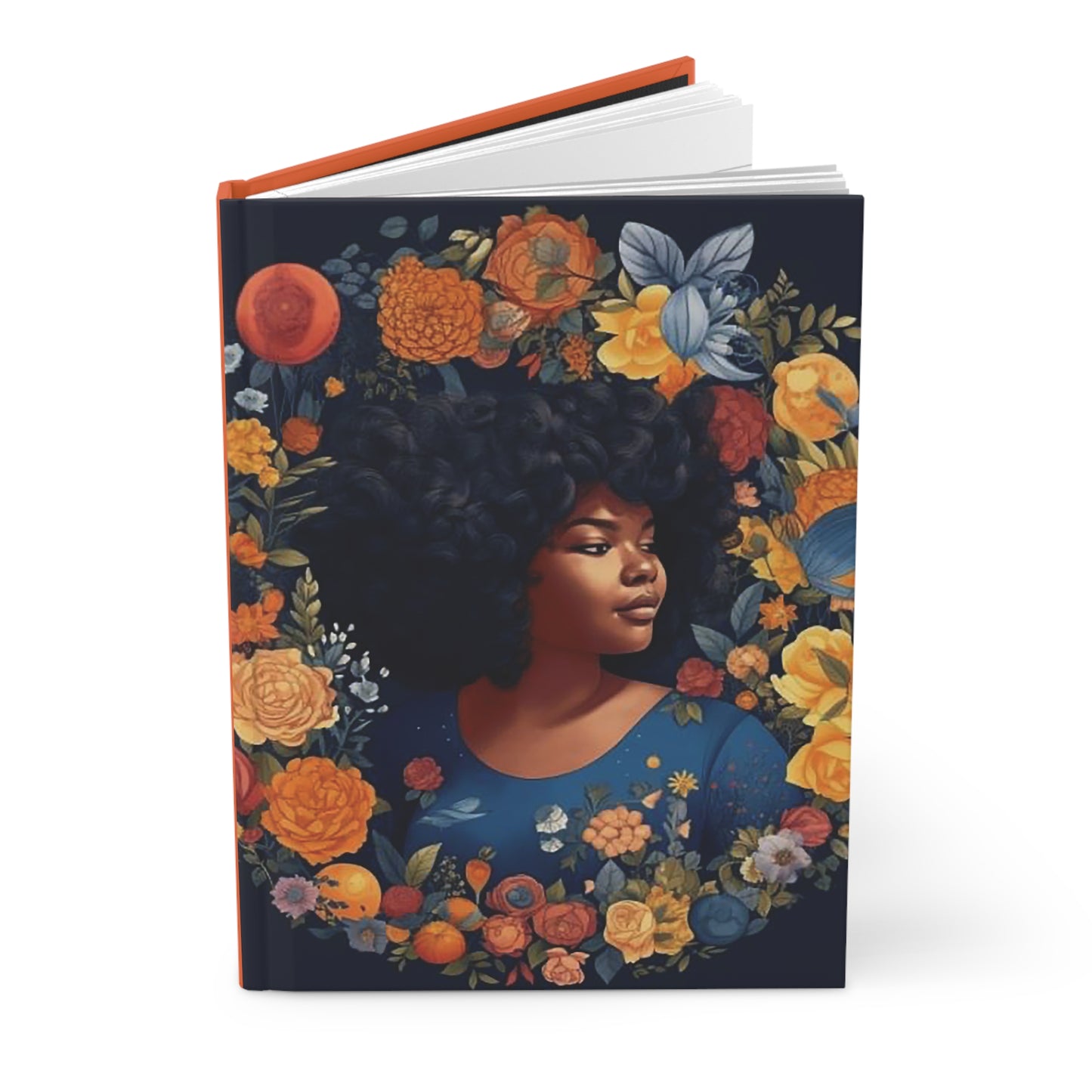 African American Women in Flower Wreath Hardcover Journal Matte