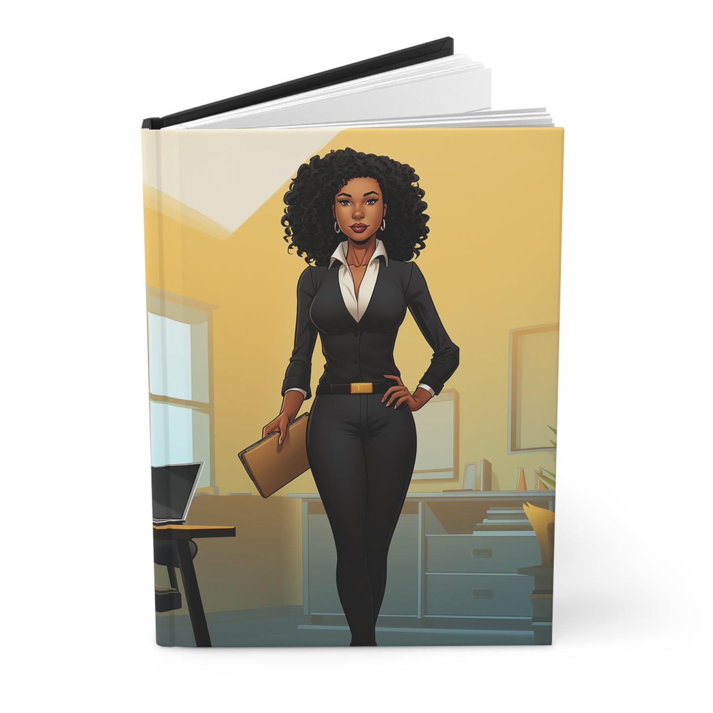 Office Hero (African decent, African American, Black) Hardcover Journal Matte