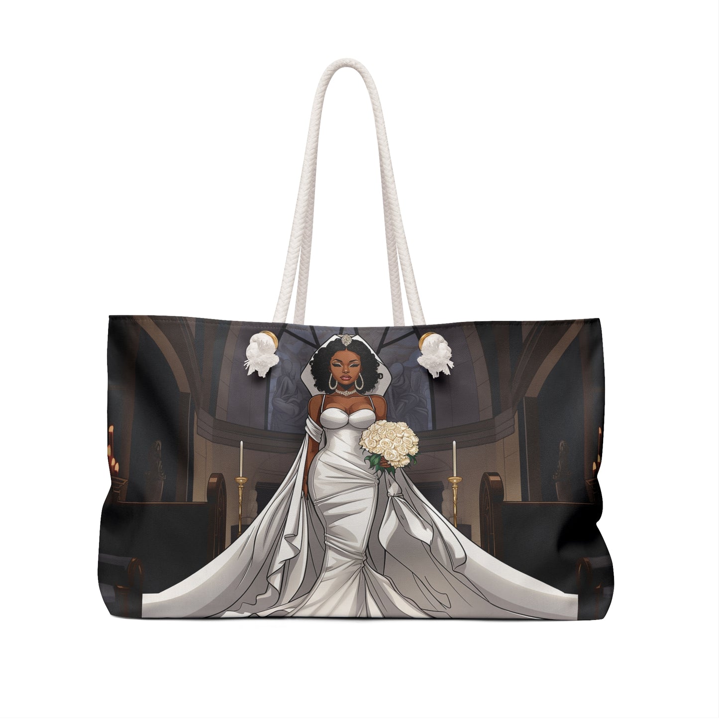 Beautiful Melanated Bride Beach, Honeymoon, Weekender Tote Bag
