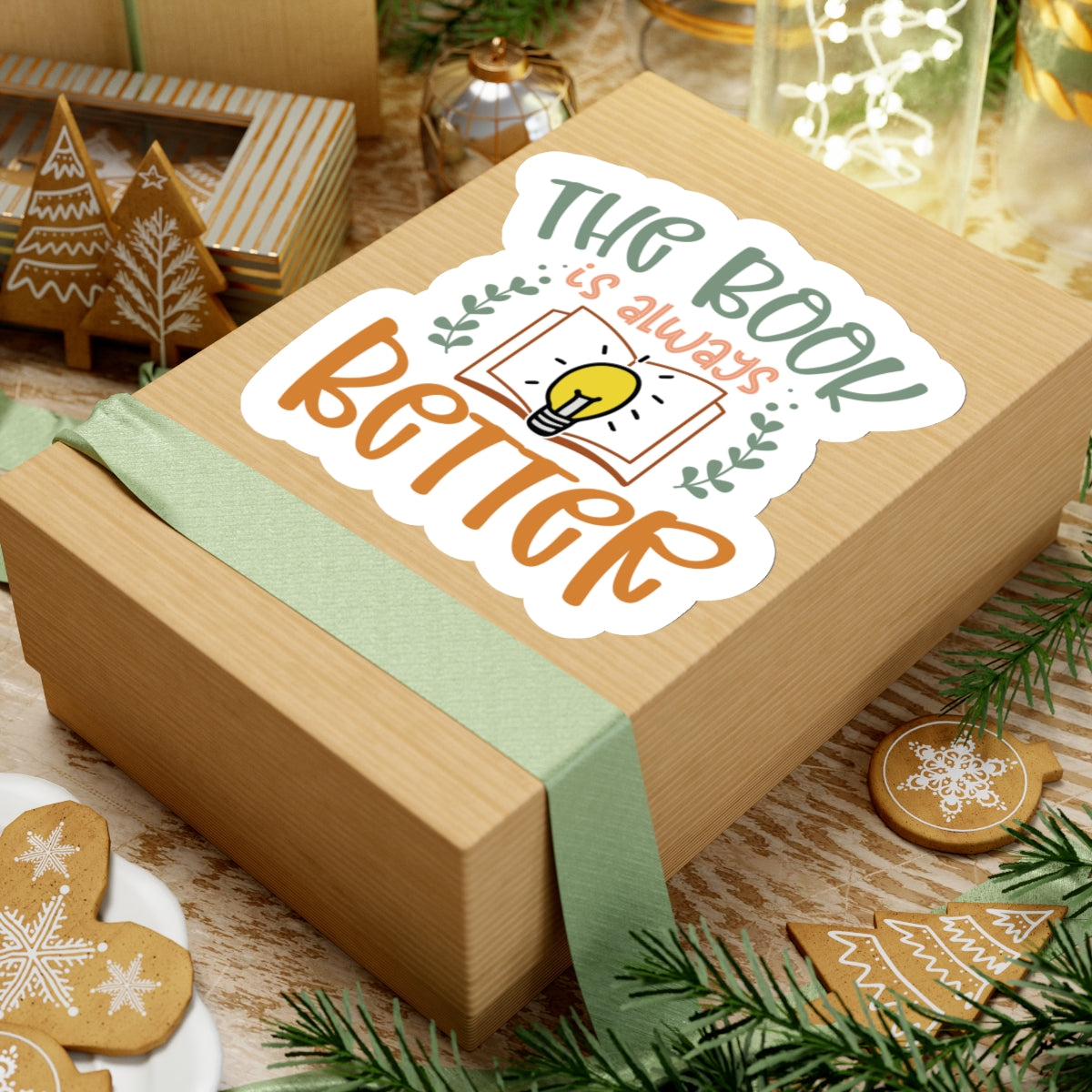 The Book Is Always Better Kiss-Cut Stickers - Great Gift for Your Book Nerd, Book Worm, Power Reader, Book Dragon