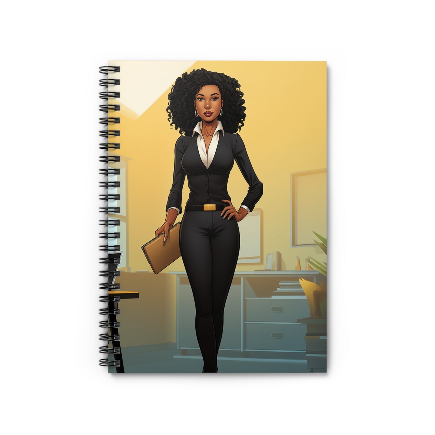 Office Hero (African decent, African American, Black) Spiral Notebook - Ruled Line