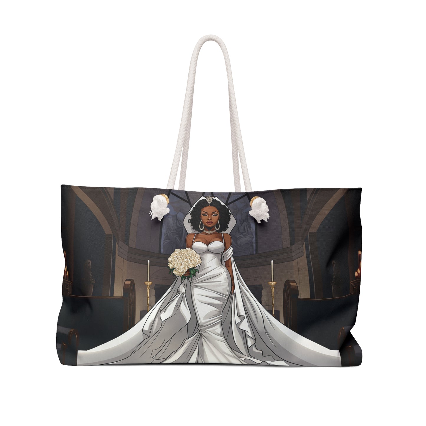 Beautiful Melanated Bride Beach, Honeymoon, Weekender Tote Bag