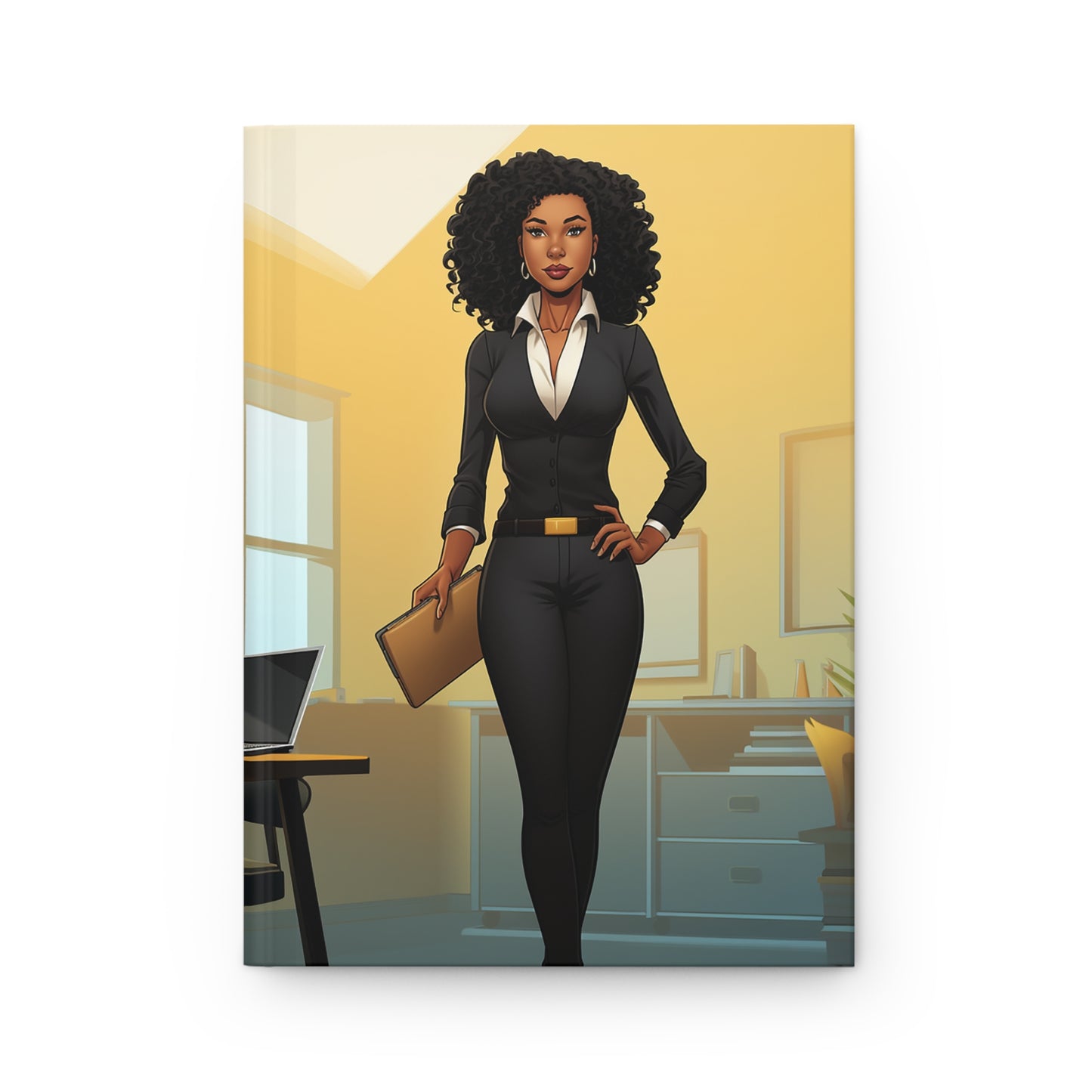 Office Hero (African decent, African American, Black) Hardcover Journal Matte