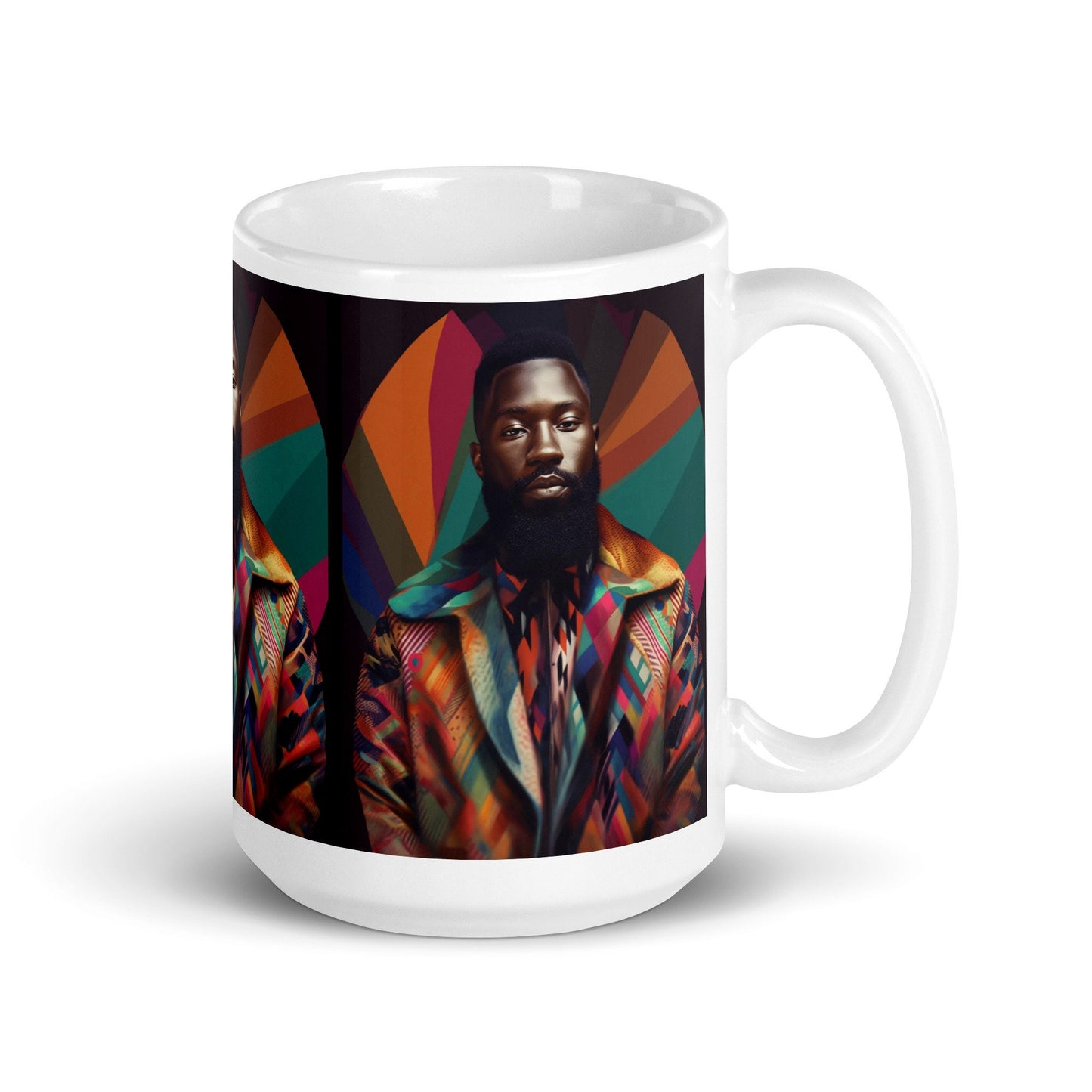 Handsome African American (Black) Man on White glossy mug