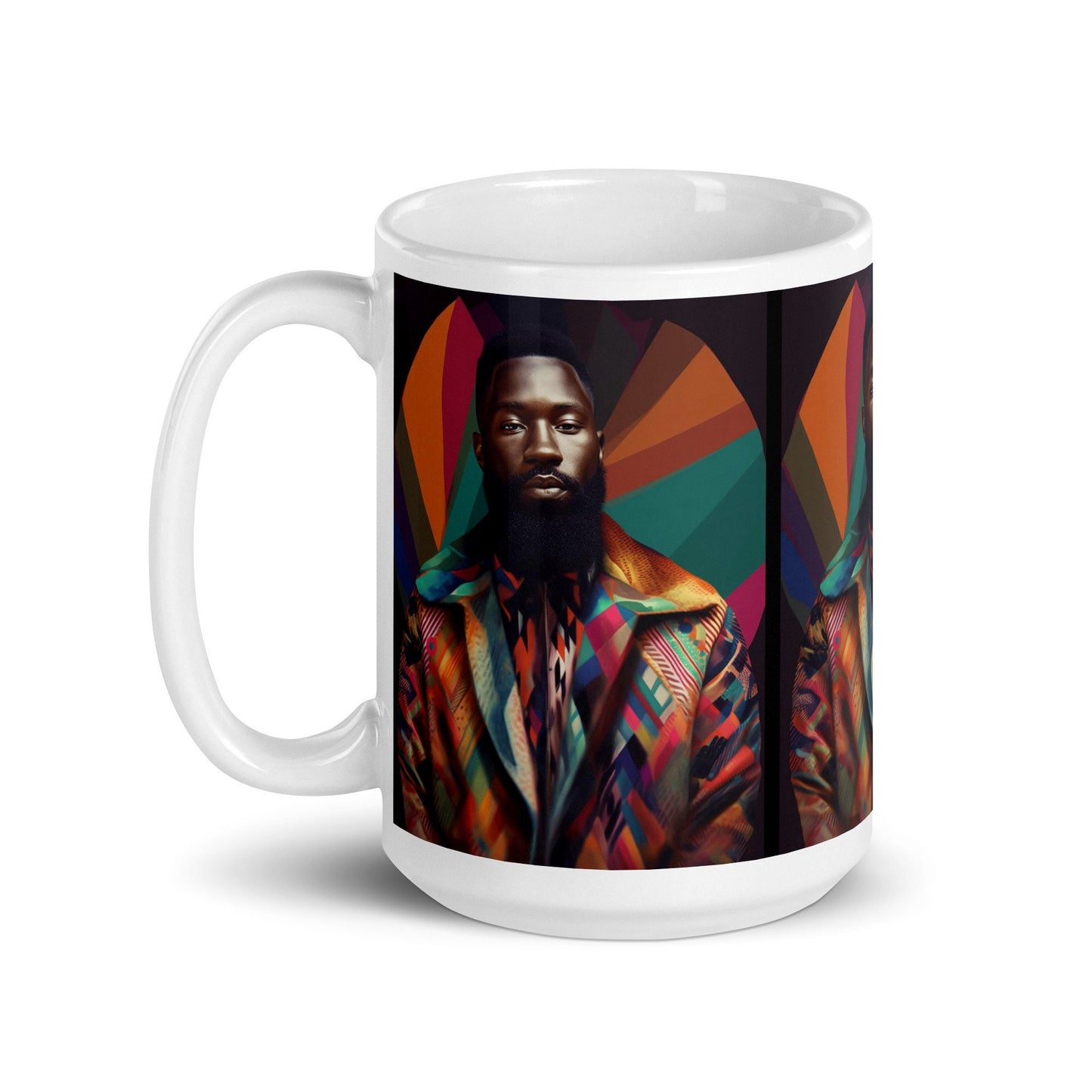 Handsome African American (Black) Man on White glossy mug