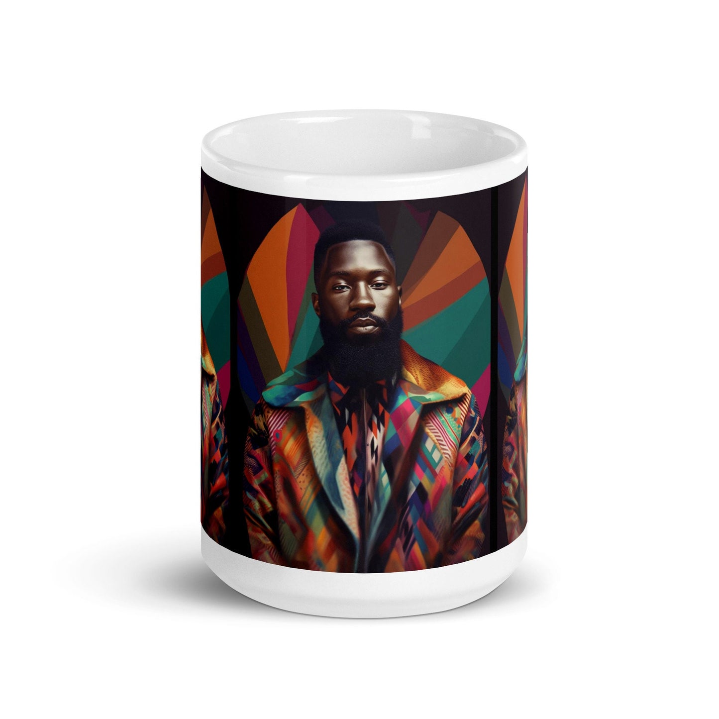 Handsome African American (Black) Man on White glossy mug