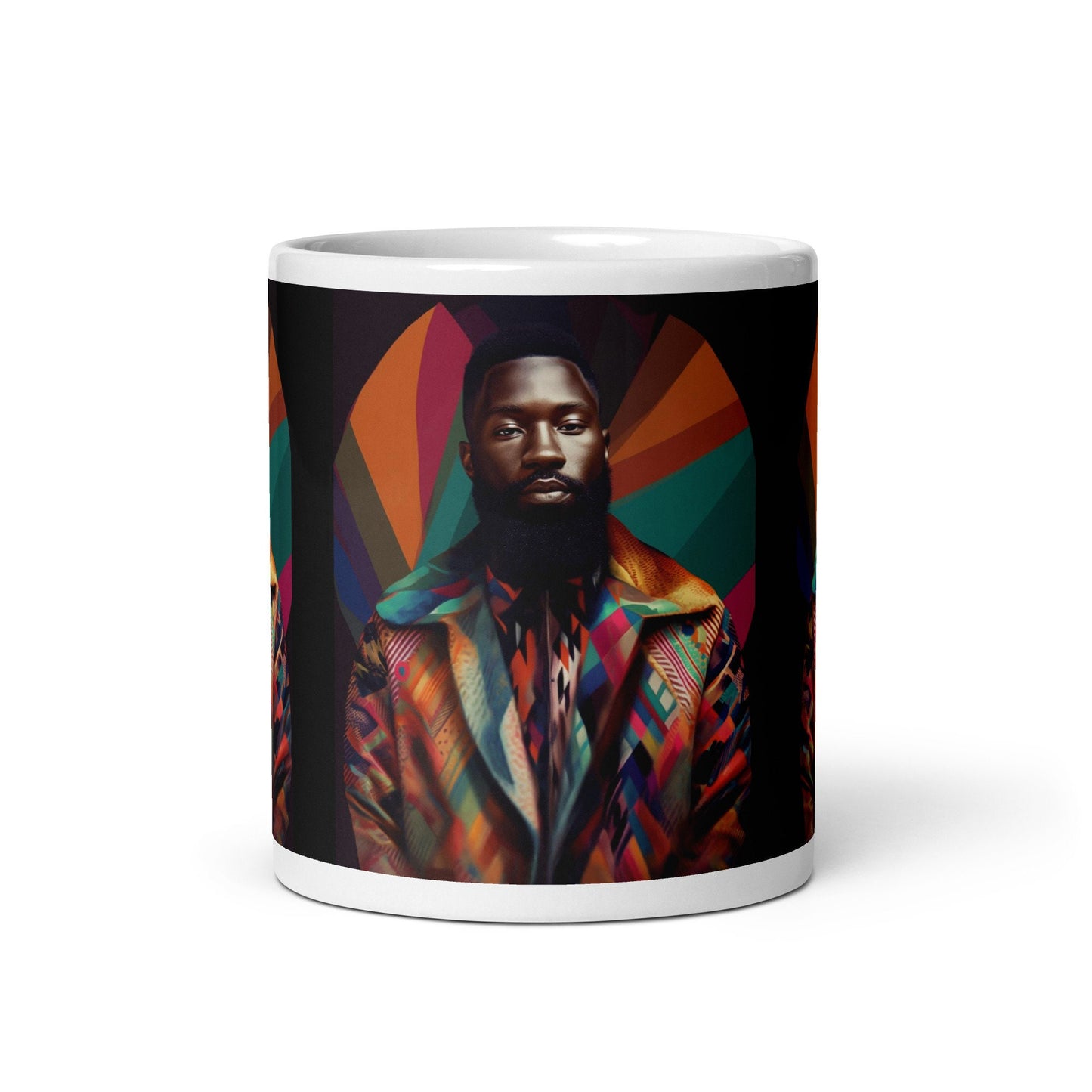 Handsome African American (Black) Man on White glossy mug