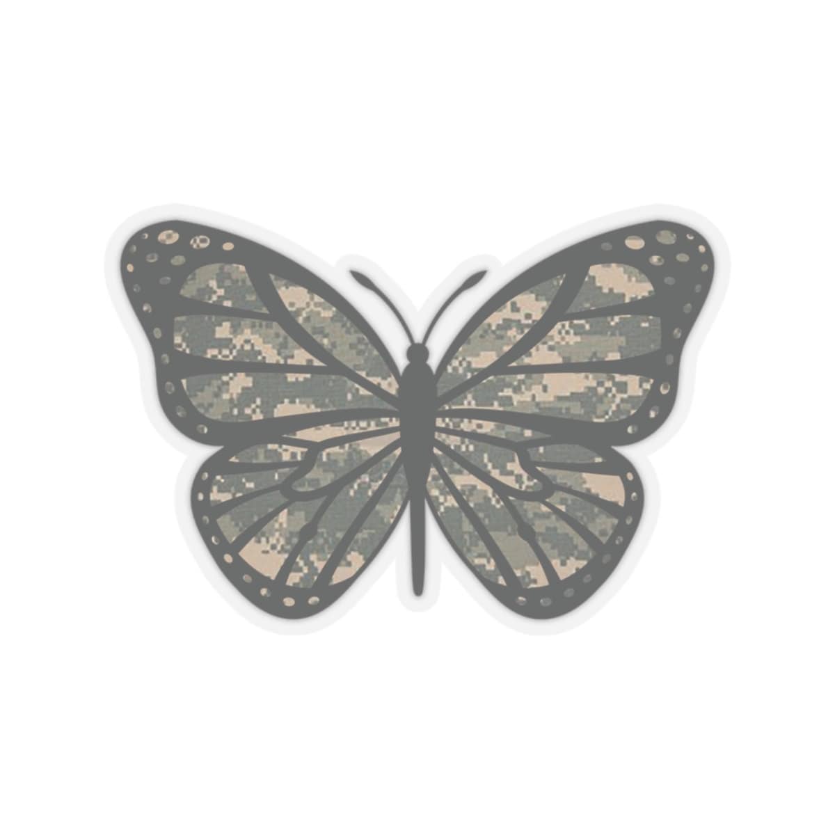 Camo Butterfly Kiss-Cut Stickers for the Army Marine Corps Military Wife Gift