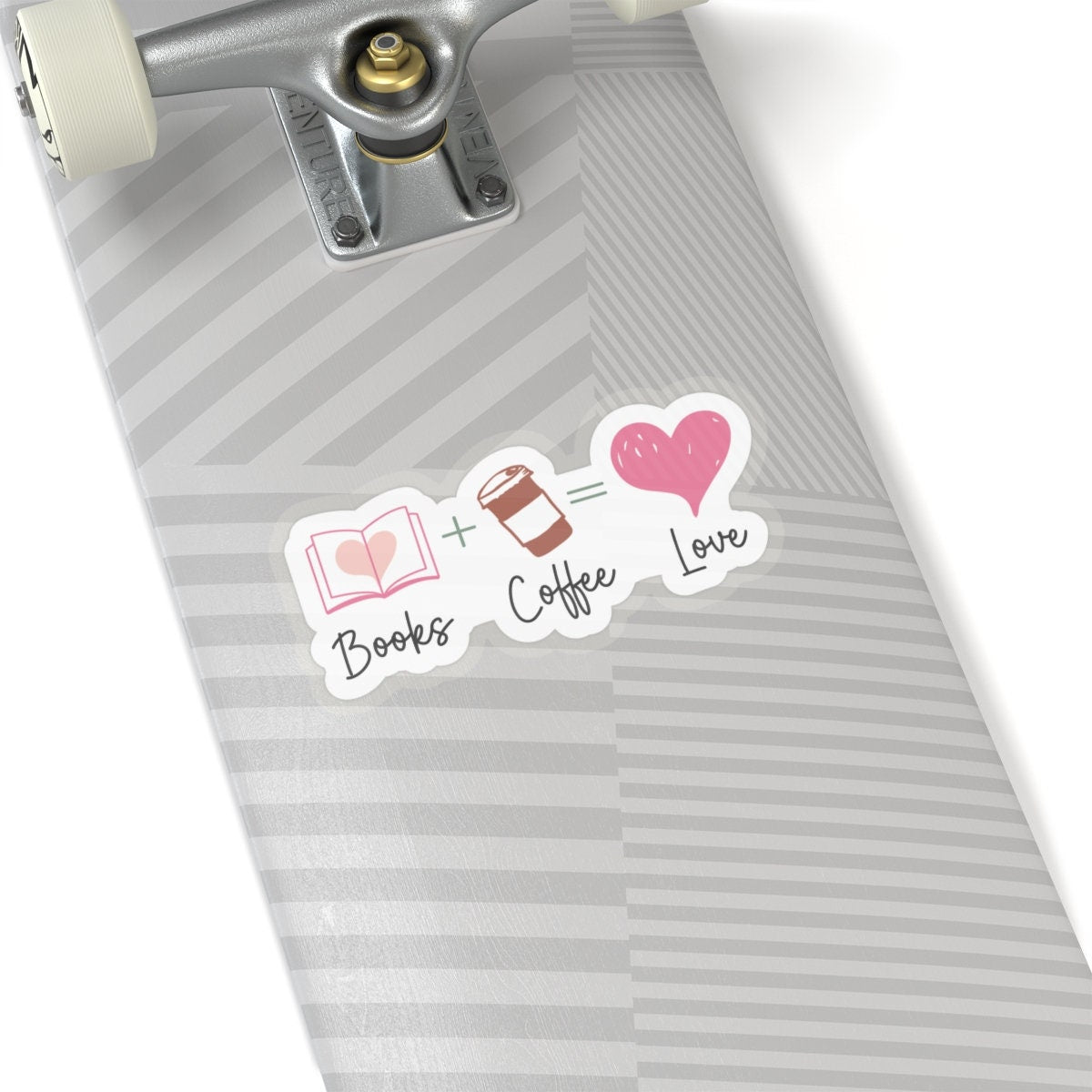 Books + Coffee = Love Book Lover (Books Plus Coffee Equals Love) Kiss-Cut Stickers