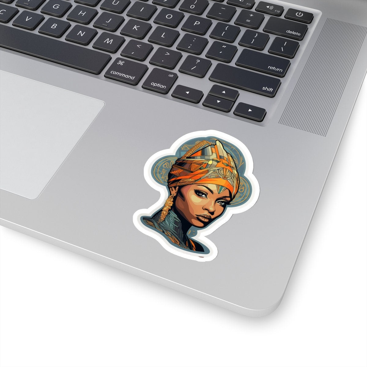 Neo Traditional Style African American Black Nubian Queen Kiss-Cut Stickers