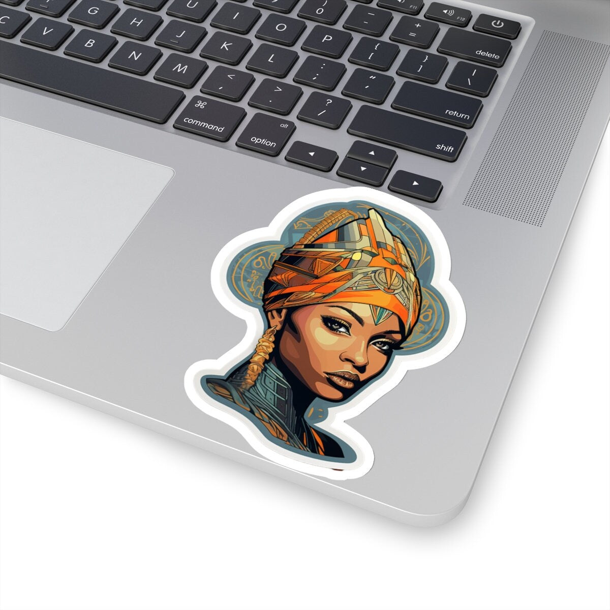 Neo Traditional Style African American Black Nubian Queen Kiss-Cut Stickers