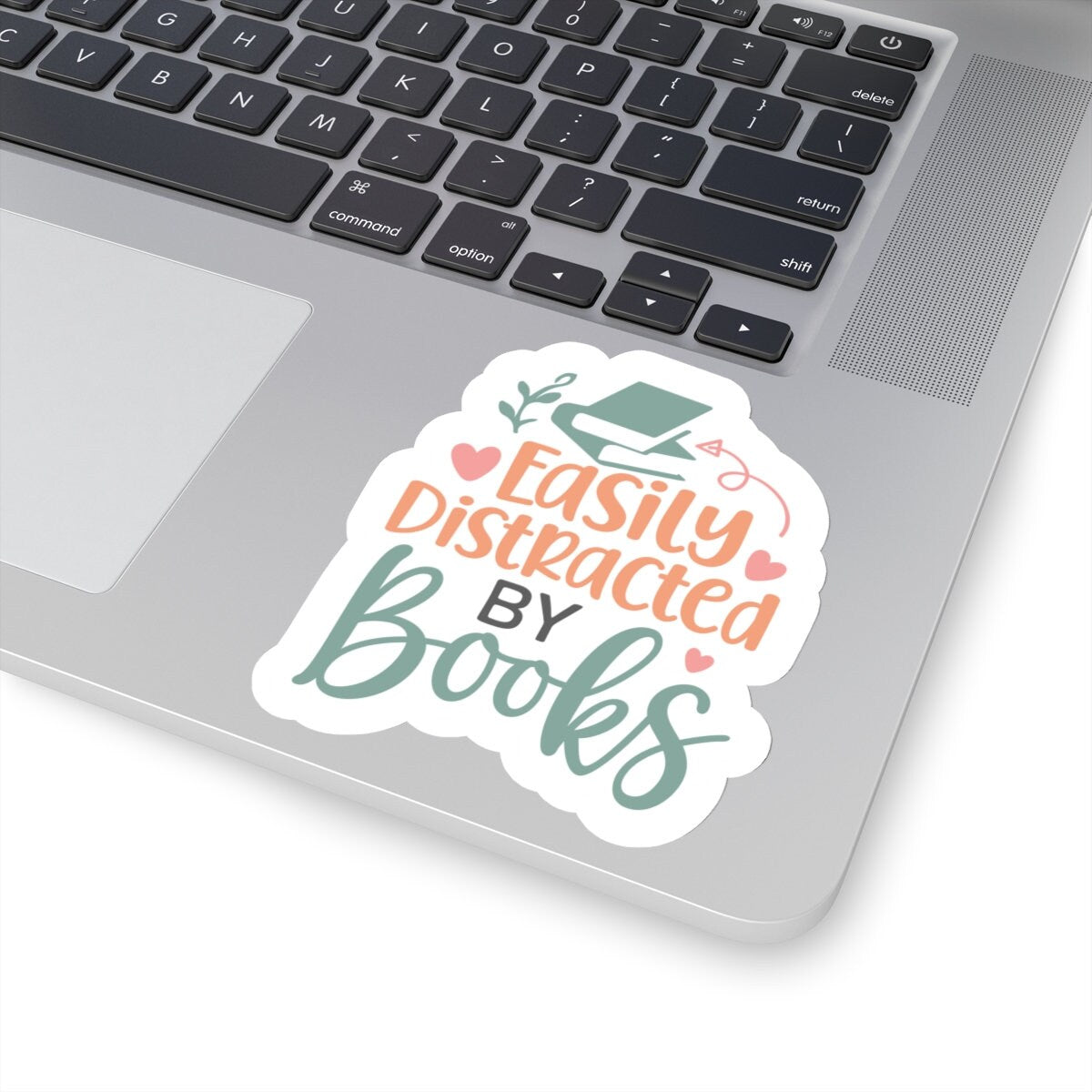 Easily Distracted By Books Book lover Bookaholic Book Dragon Book Nerd Book Worm Kiss-Cut Stickers