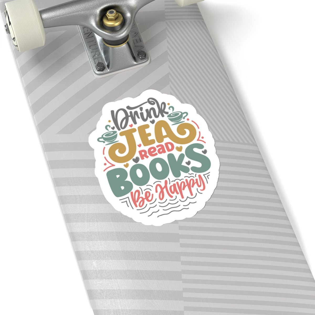 Drink Tea Read Books Be Happy Kiss-Cut Stickers