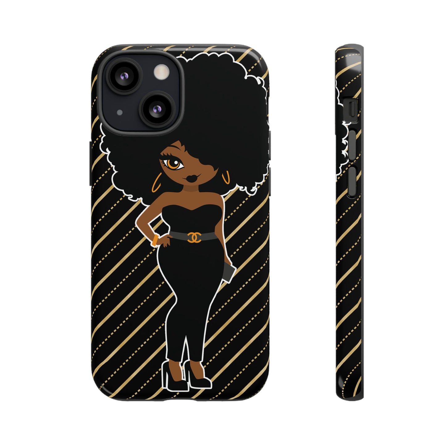 iPhone 13, iPhone 13 Mini, iPhone 13 Pro, iPhone 13 Pro Max Tough Cases African American Woman Black Woman Unapologetically Black