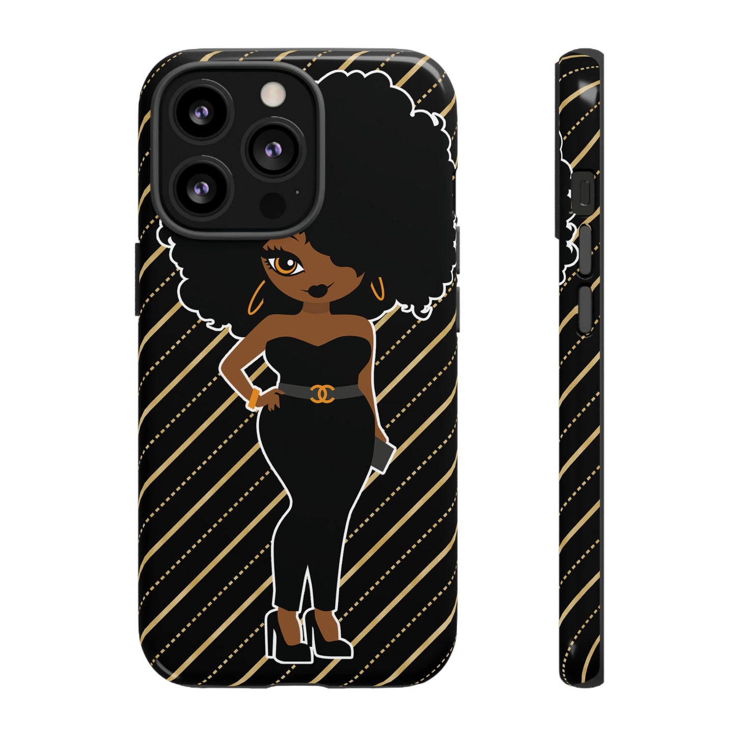 iPhone 13, iPhone 13 Mini, iPhone 13 Pro, iPhone 13 Pro Max Tough Cases African American Woman Black Woman Unapologetically Black