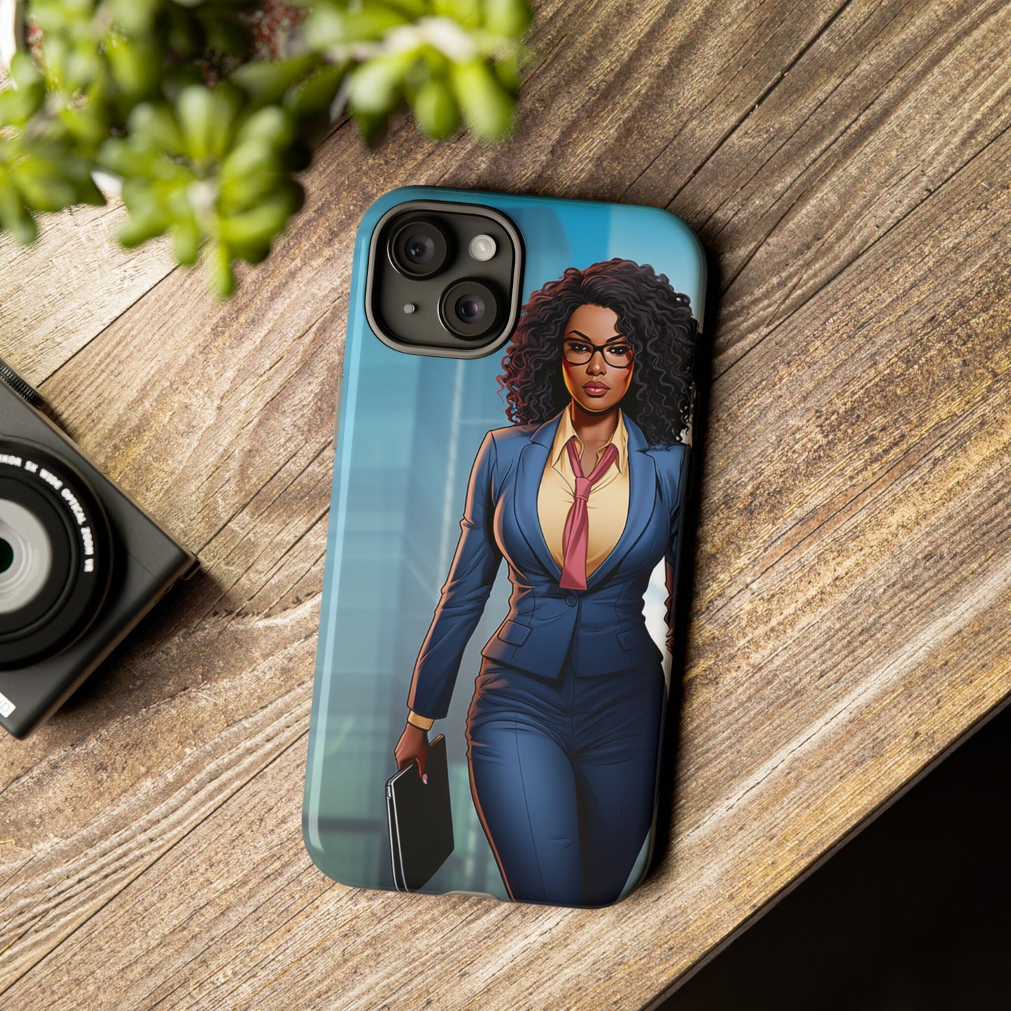 iPhone 15, iPhone 15 Pro, iPhone 15 Plus, iPhone 15 Pro Max Tough Cases African American Woman Business Woman Entrepreneur Superhero