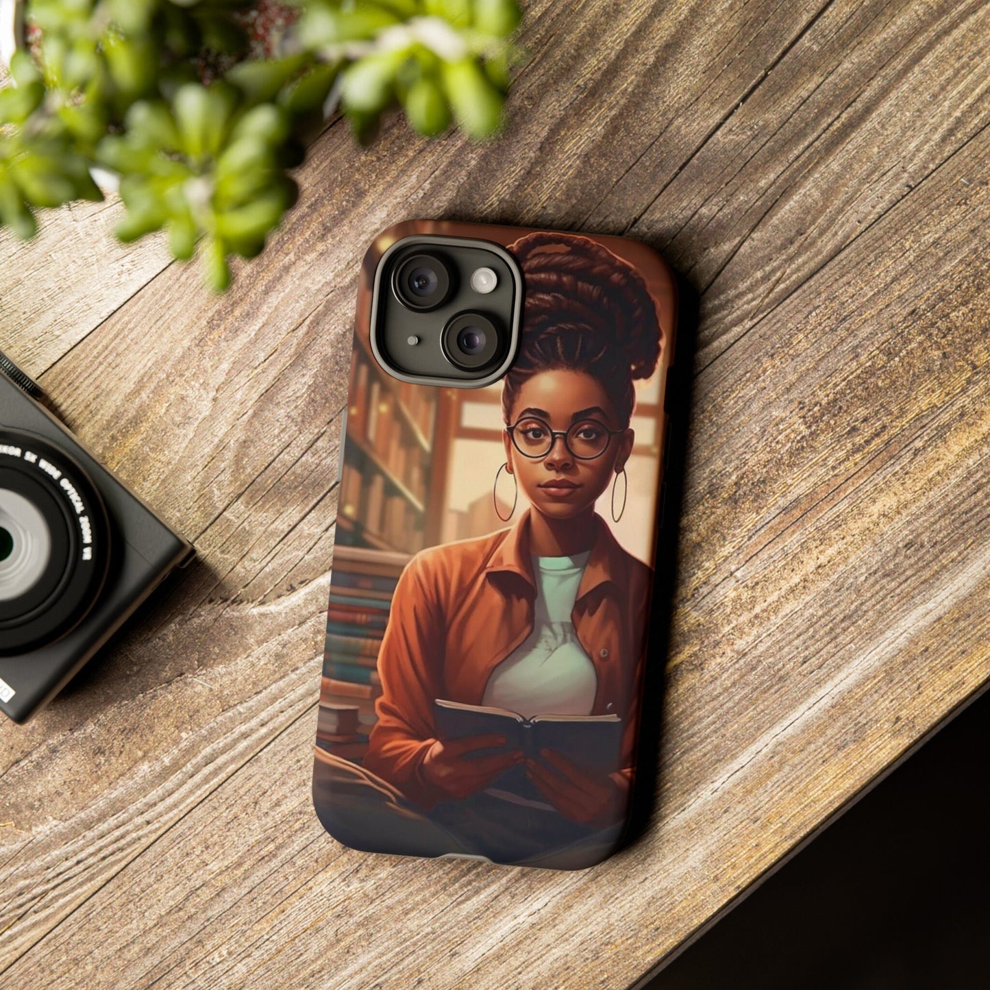 iPhone 15, iPhone 15 Pro, iPhone 15 Plus, iPhone 15 Pro Max Tough Cases African American Reader Woman Girl Book Dragon Power Reader