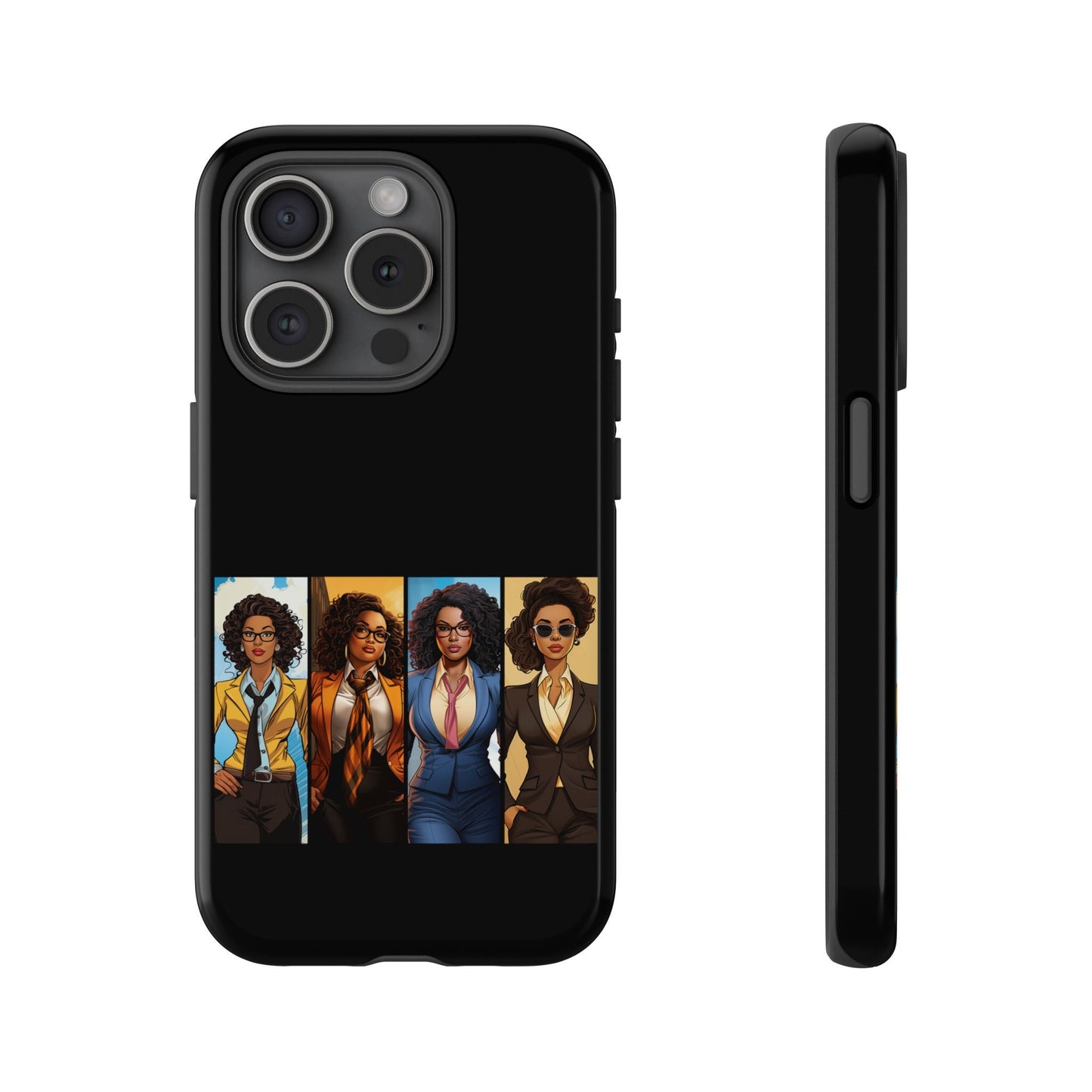 iPhone 15, iPhone 15 Pro, iPhone 15 Plus, iPhone 15 Pro Max Tough Cases African American Black Women Superheroes Strong Black Women
