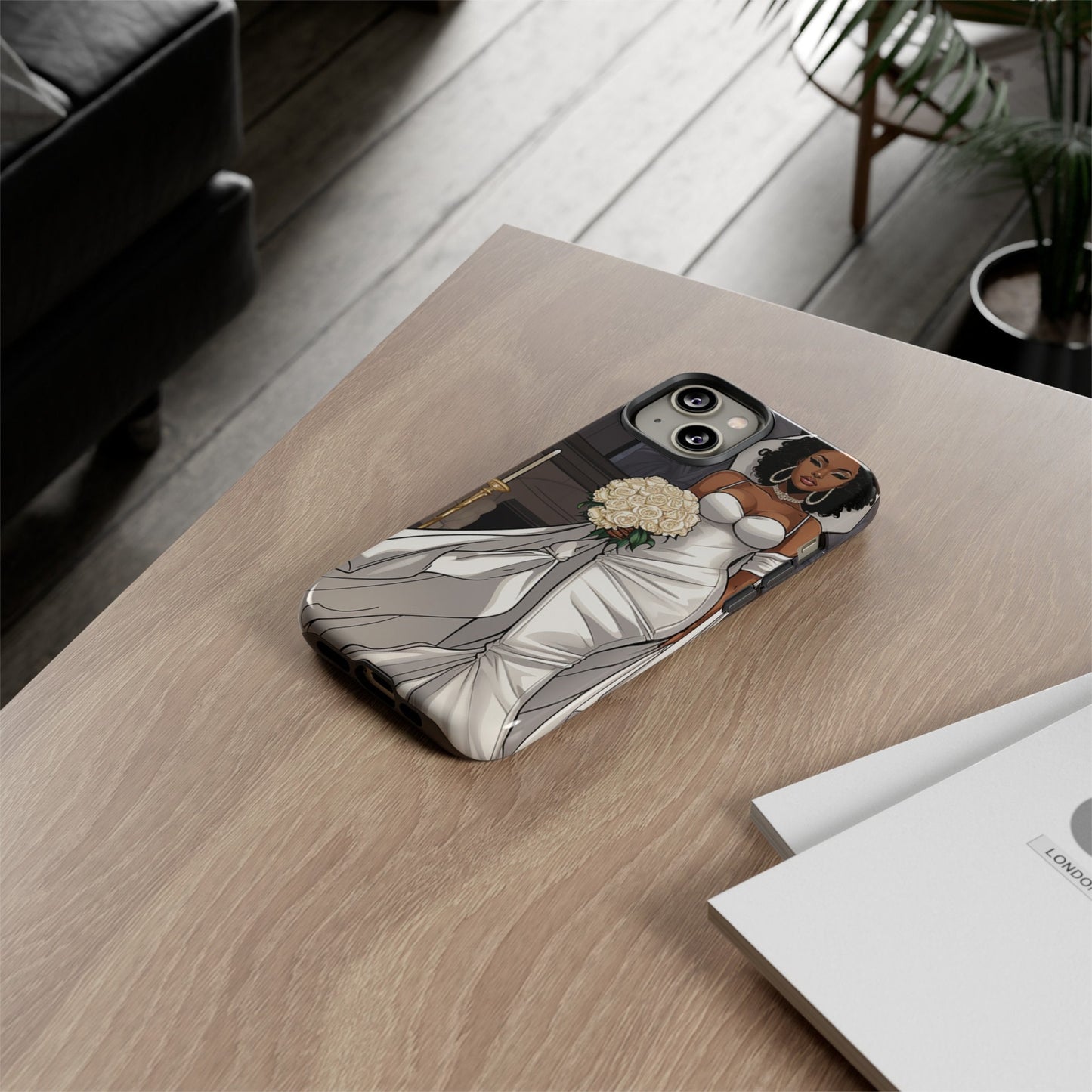 iPhone 14, iPhone 14 Pro, iPhone 14 Plus, iPhone 14 Pro Max Tough Cases African American Bride Black bride wedding Dress Wedding Gown