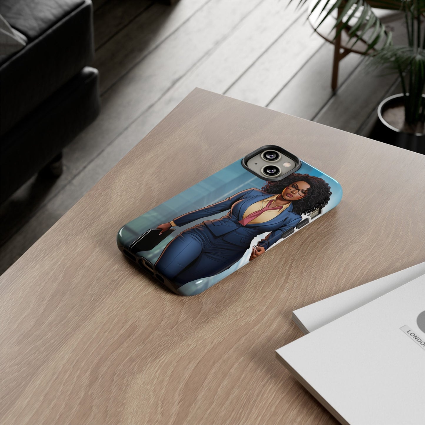 iPhone 14, iPhone 14 Pro, iPhone 14 Plus, iPhone 14 Pro Max Tough Cases African American Woman Business Woman Entrepreneur Superhero