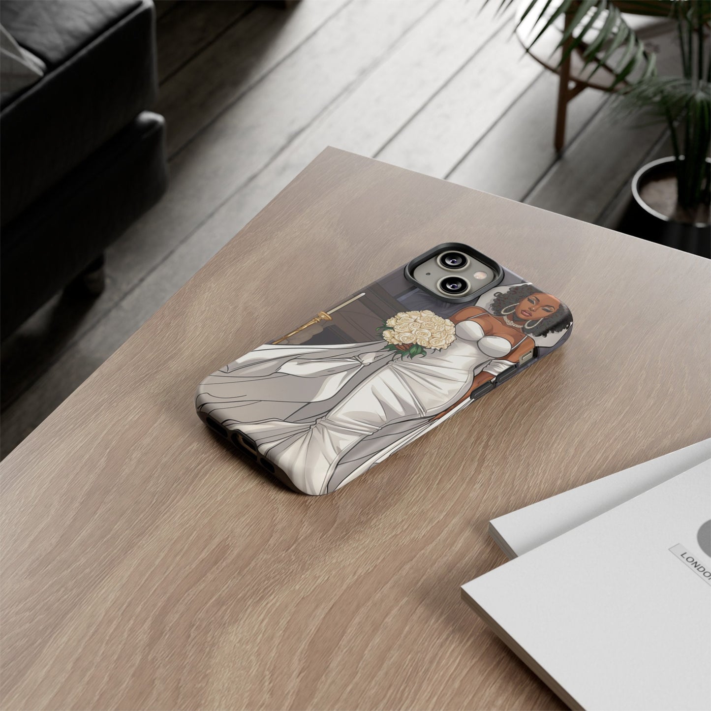 iPhone 14, iPhone 14 Pro, iPhone 14 Plus, iPhone 14 Pro Max Tough Cases African American Bride Black bride wedding Dress Wedding Gown