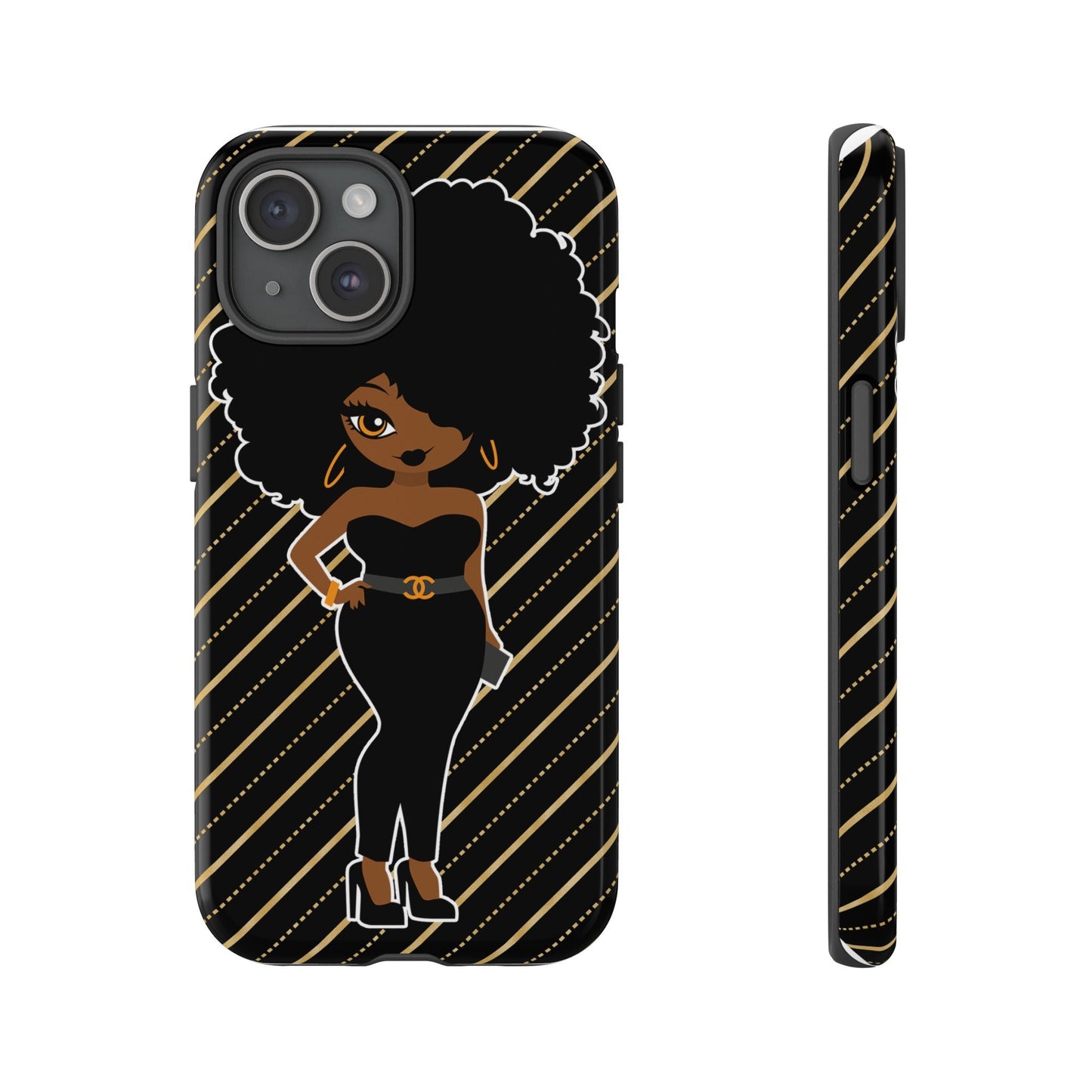 iPhone 15, iPhone 15 Pro, iPhone 15 Plus, iPhone 15 Pro Max Tough Cases African American Woman Black Woman
