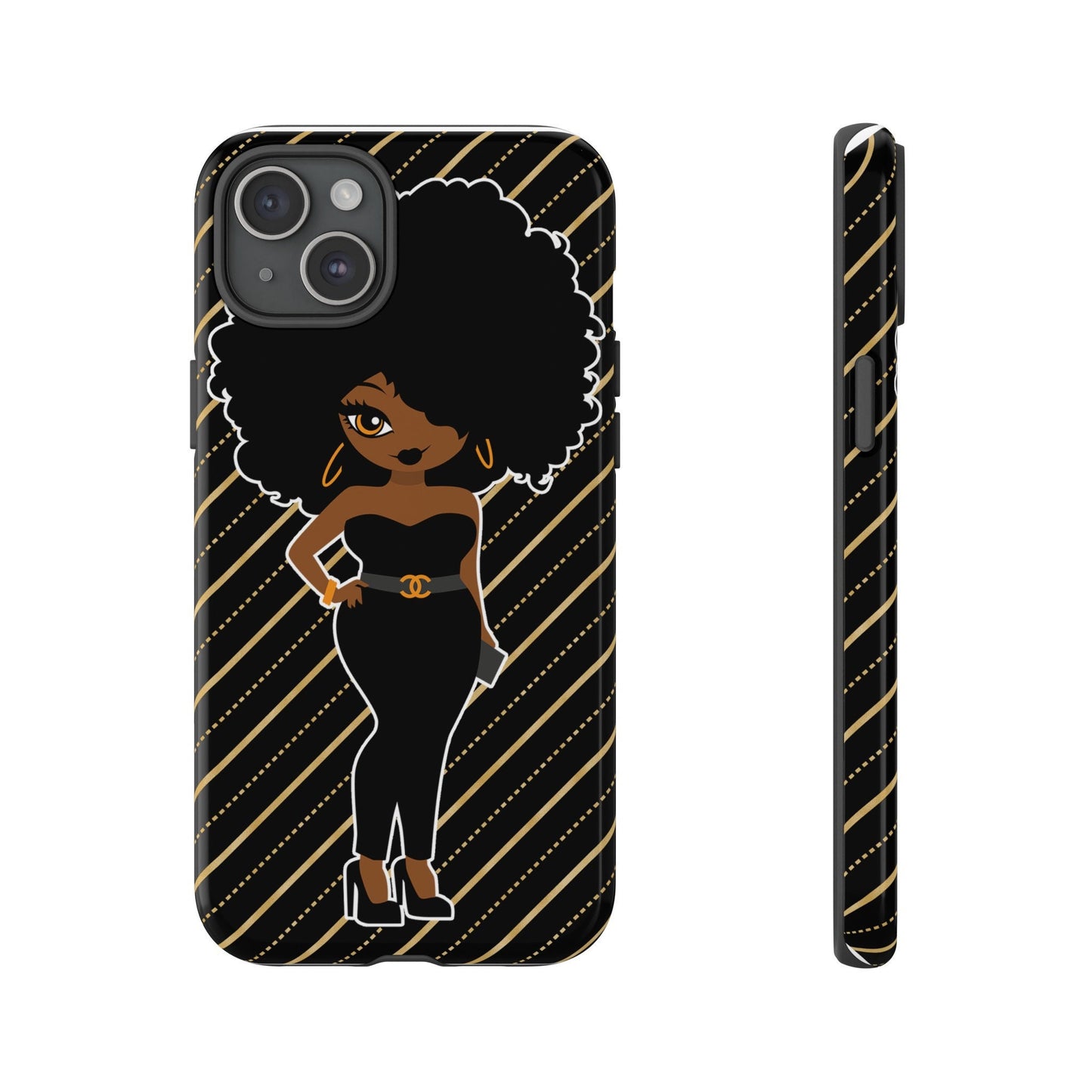 iPhone 15, iPhone 15 Pro, iPhone 15 Plus, iPhone 15 Pro Max Tough Cases African American Woman Black Woman