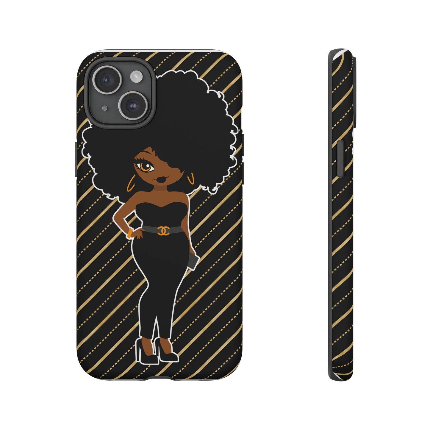 iPhone 15, iPhone 15 Pro, iPhone 15 Plus, iPhone 15 Pro Max Tough Cases African American Woman Black Woman