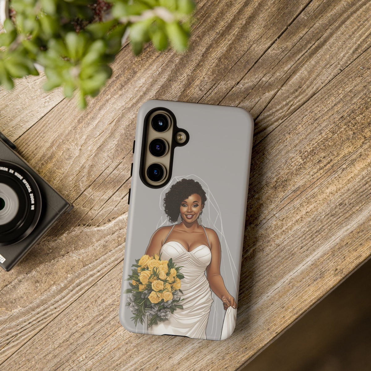 Samsung Galaxy S24 Samsung Galaxy S24 Plus Samsung Galaxy S24 Ultra Tough Case African American Bride Black bride wedding Dress Wedding Gown