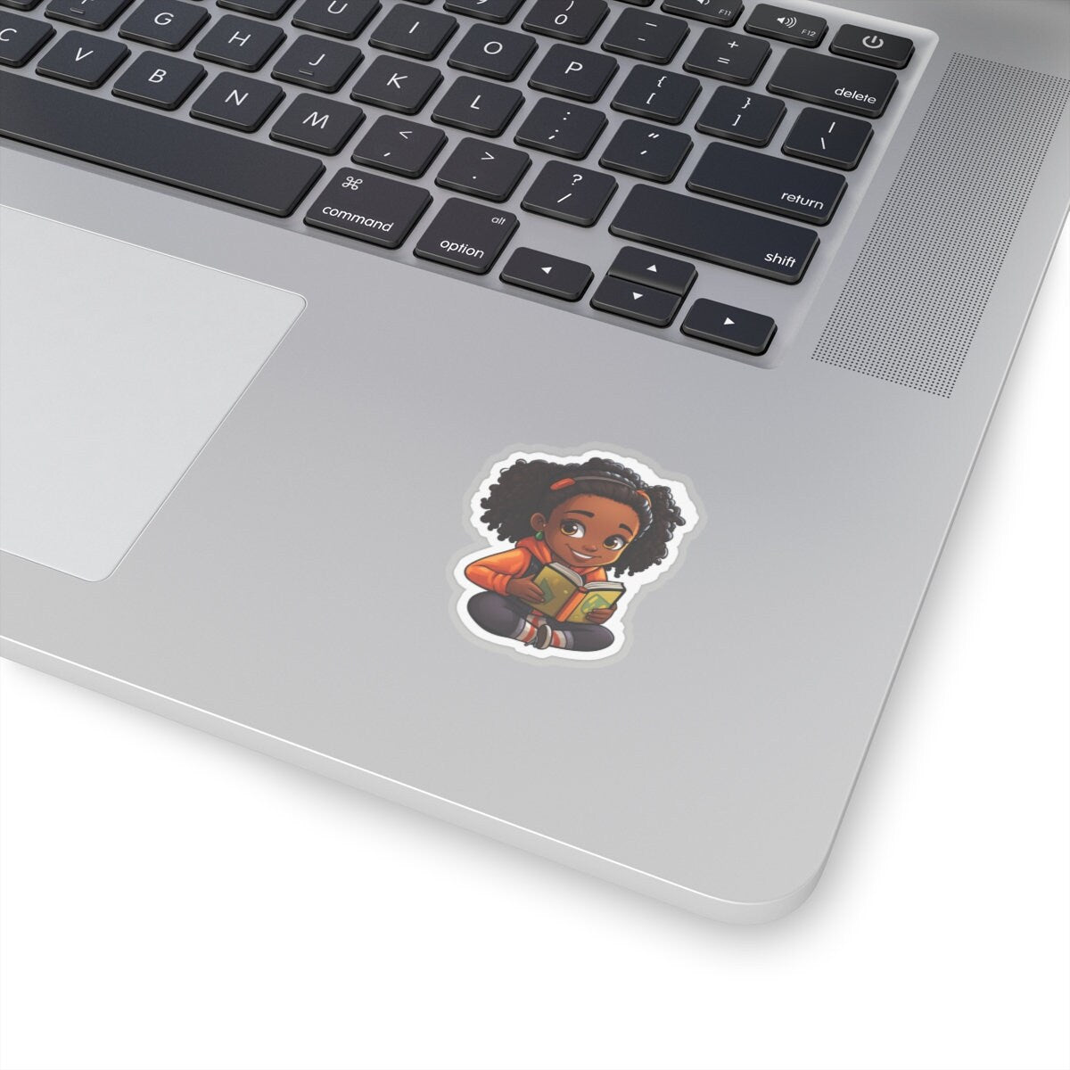 Chibi African American (Black) Book Dragon Power Reader Kiss-Cut Stickers